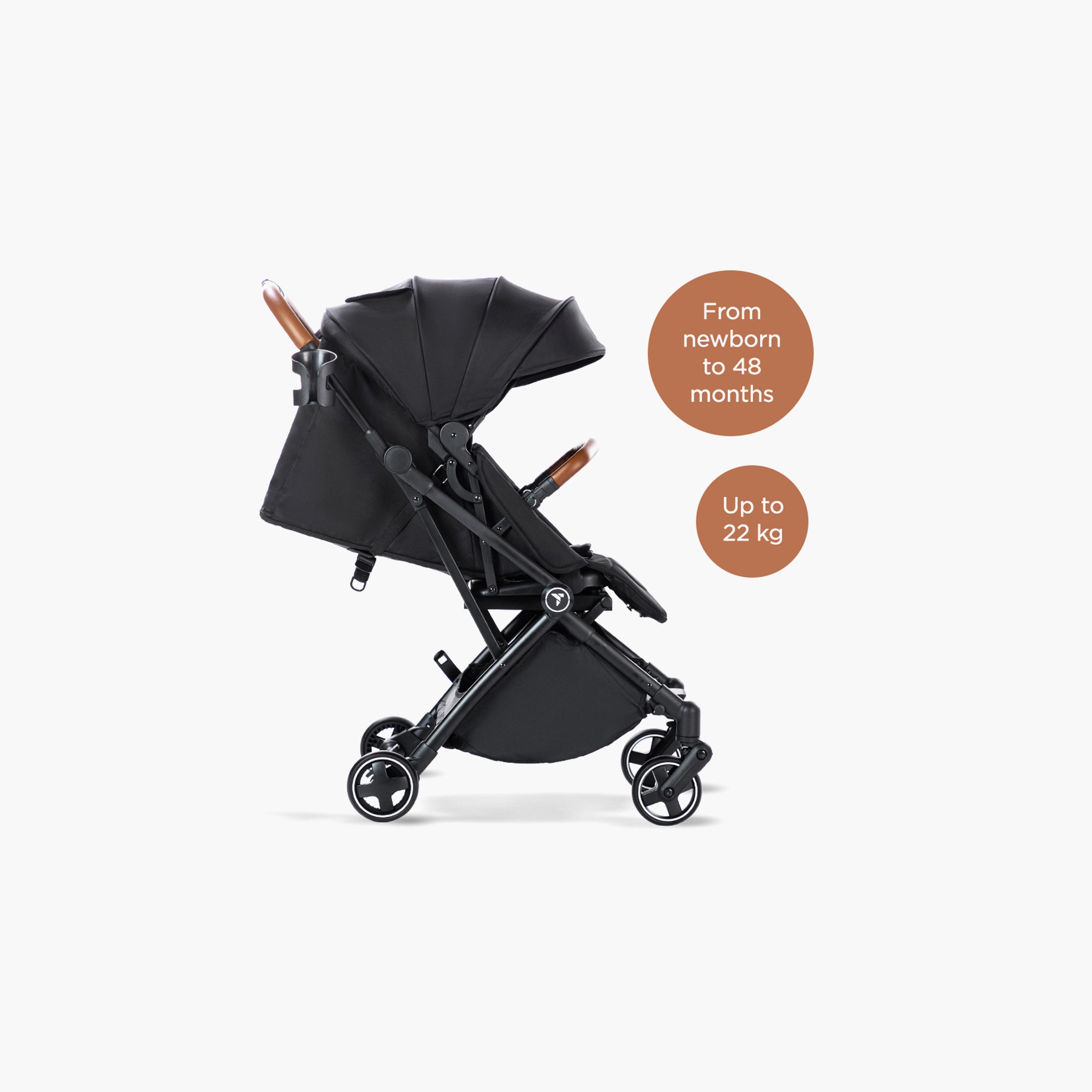 Teknum Compact Auto Fold 360 Degree Reversible Stroller - Black-baby-gear-strollersandprams-strollers-image-7