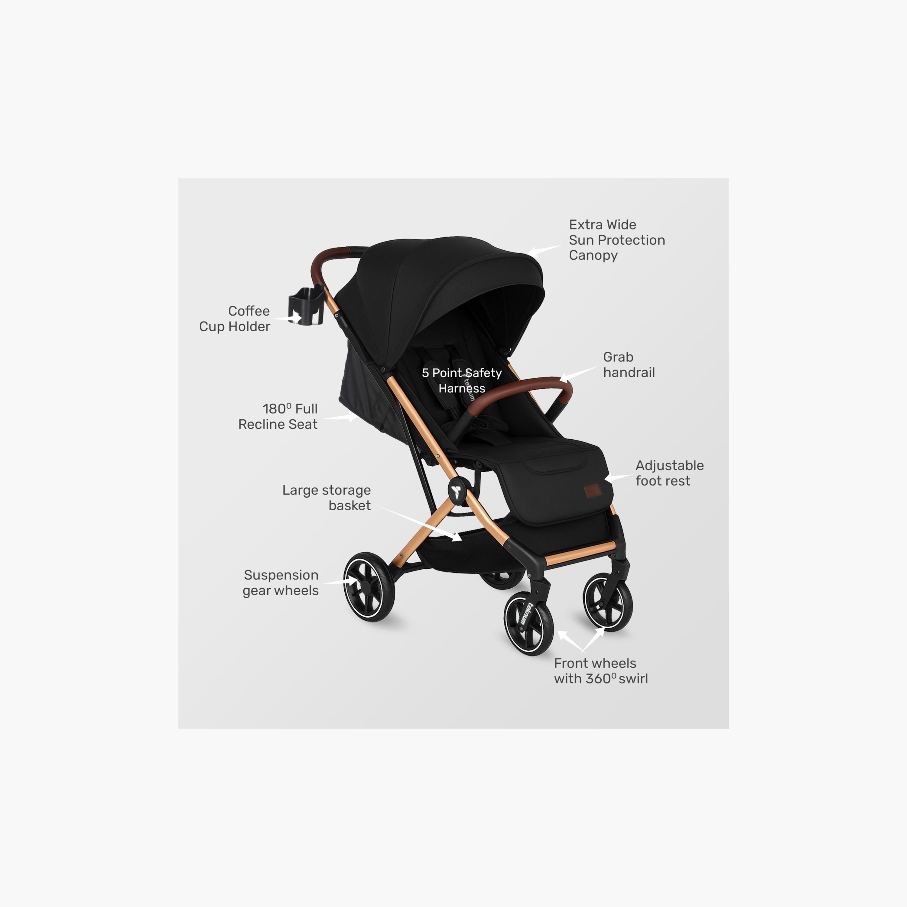عربة أطفال للسفر كابين بلص من تكنوم - أسود صنشاين-baby-gear-strollersandprams-strollers-image-5