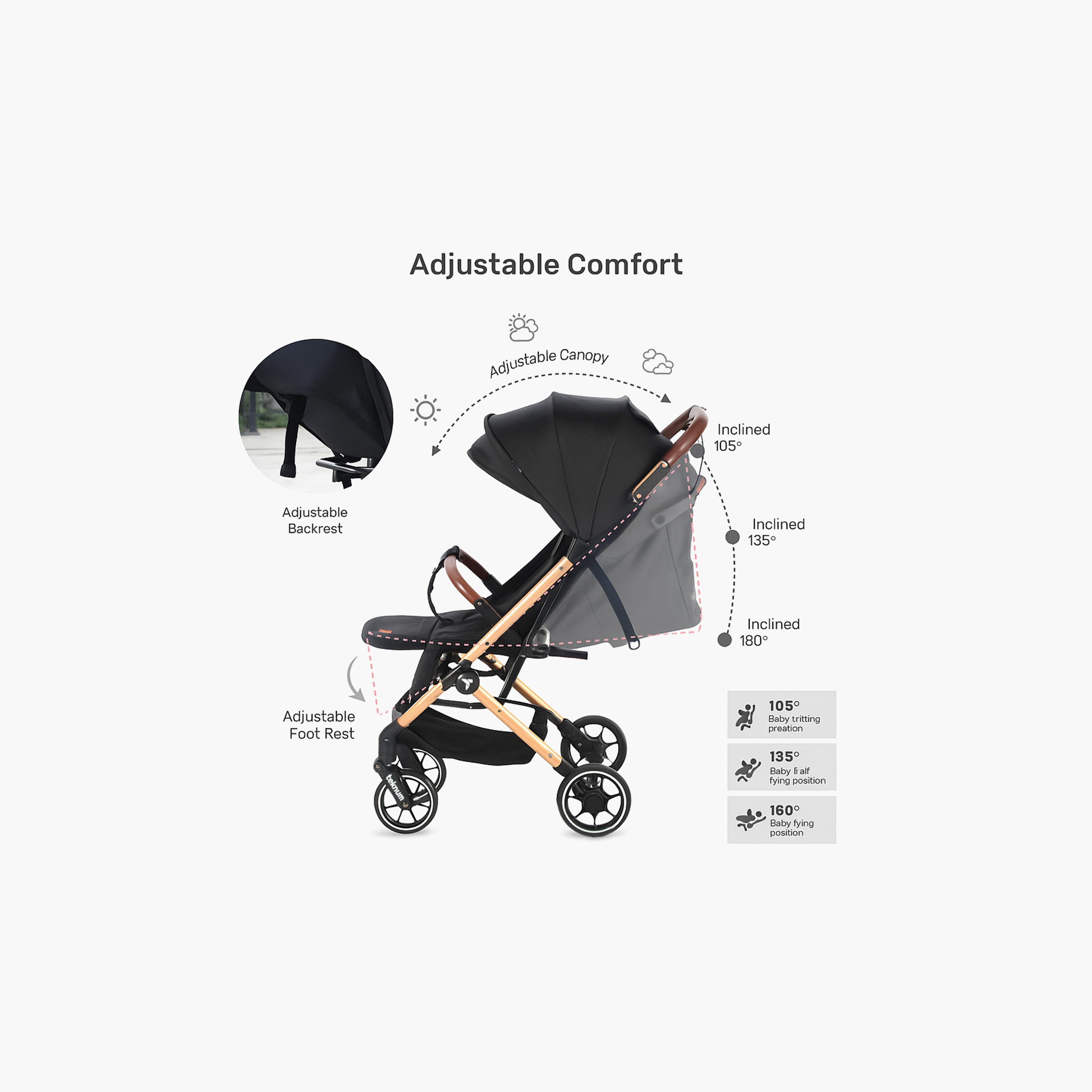عربة أطفال للسفر كابين بلص من تكنوم - أسود صنشاين-baby-gear-strollersandprams-strollers-image-8