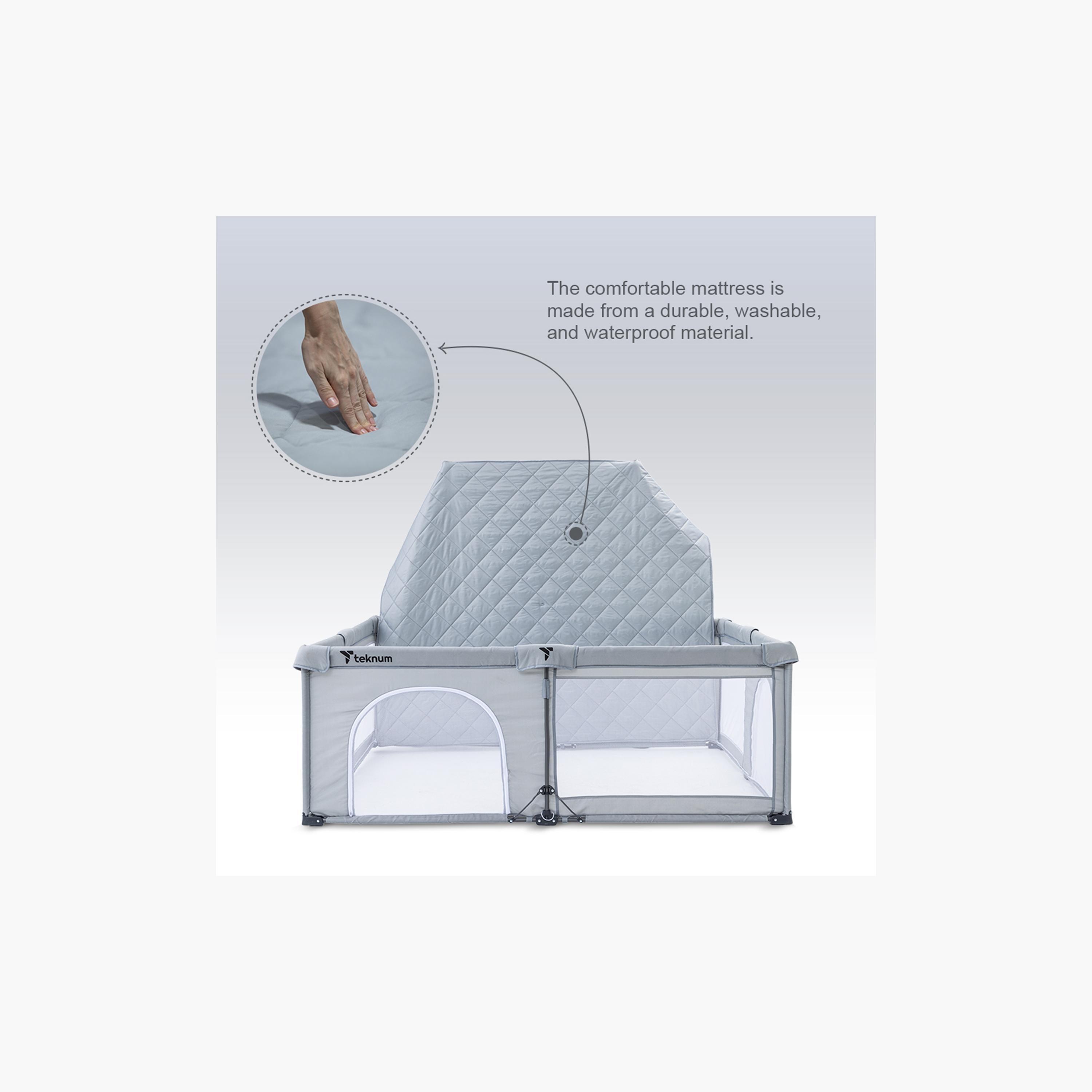 Teknum Foldable Playpen with Mattress and Balls - Large - Grey - 150 x 180 cm-baby-infantactivity-playpensandplaymats-image-13