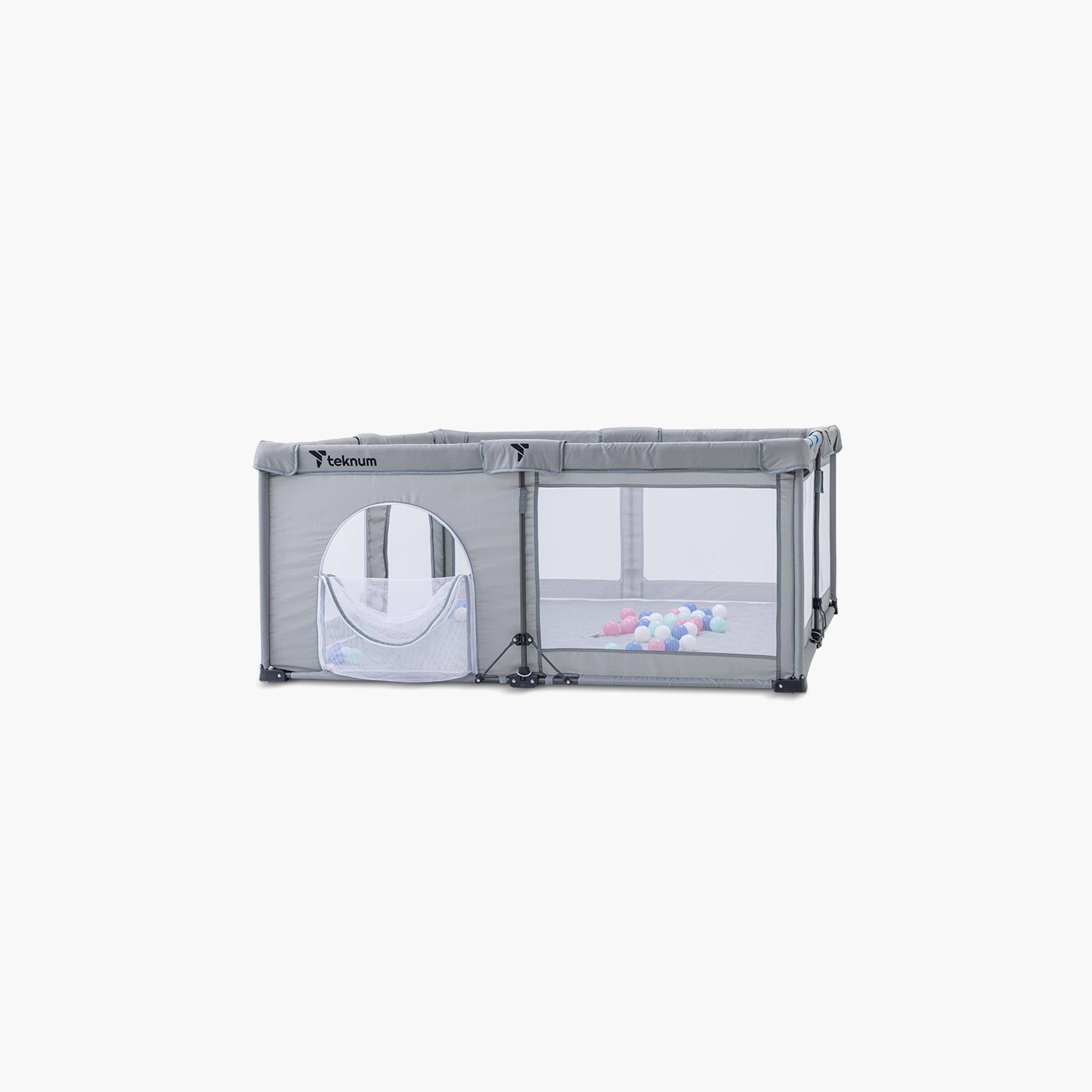 Teknum Foldable Playpen with Mattress and Balls - Large - Grey - 150 x 180 cm-baby-infantactivity-playpensandplaymats-image-9