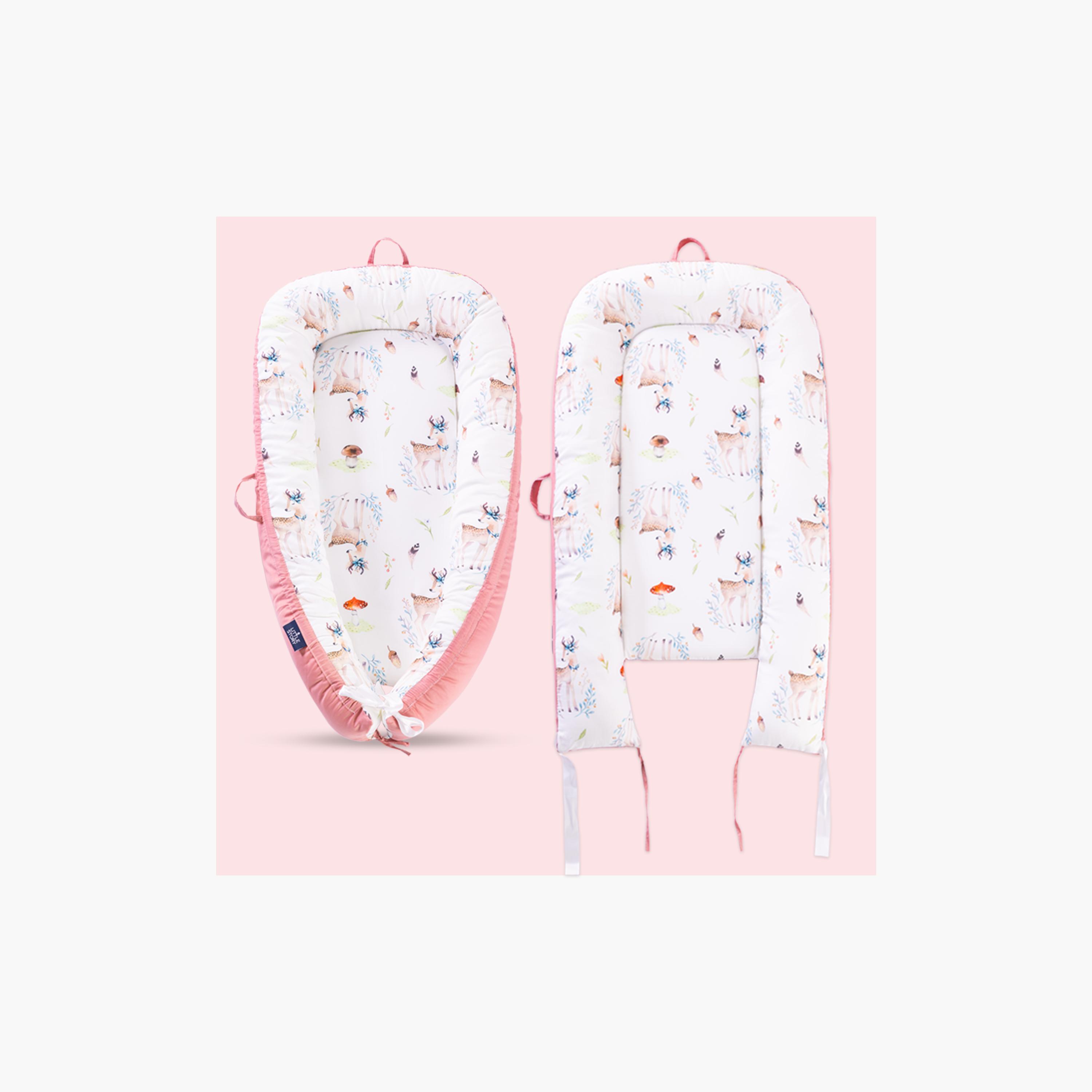 Little Story Soft Breathable Fiberfill Printed Lounger Bed - Reindeer - Newborn-baby-nursery-babybedding-image-4