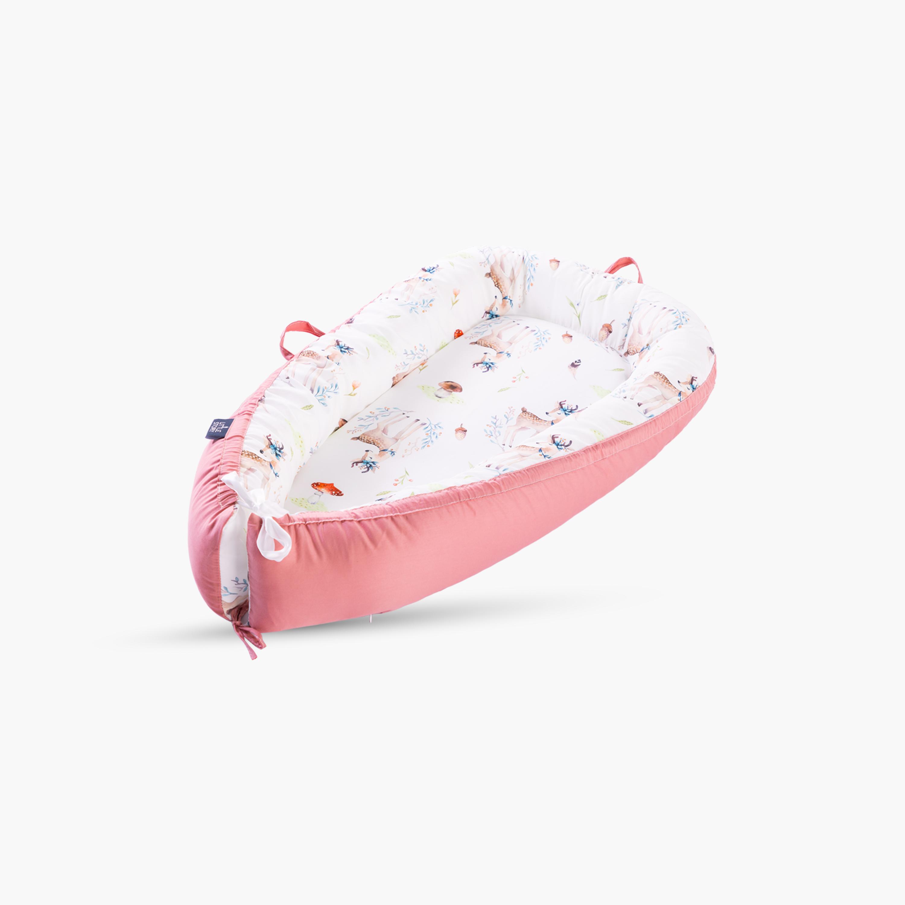 Little Story Soft Breathable Fiberfill Printed Lounger Bed - Reindeer - Newborn-baby-nursery-babybedding-image-9