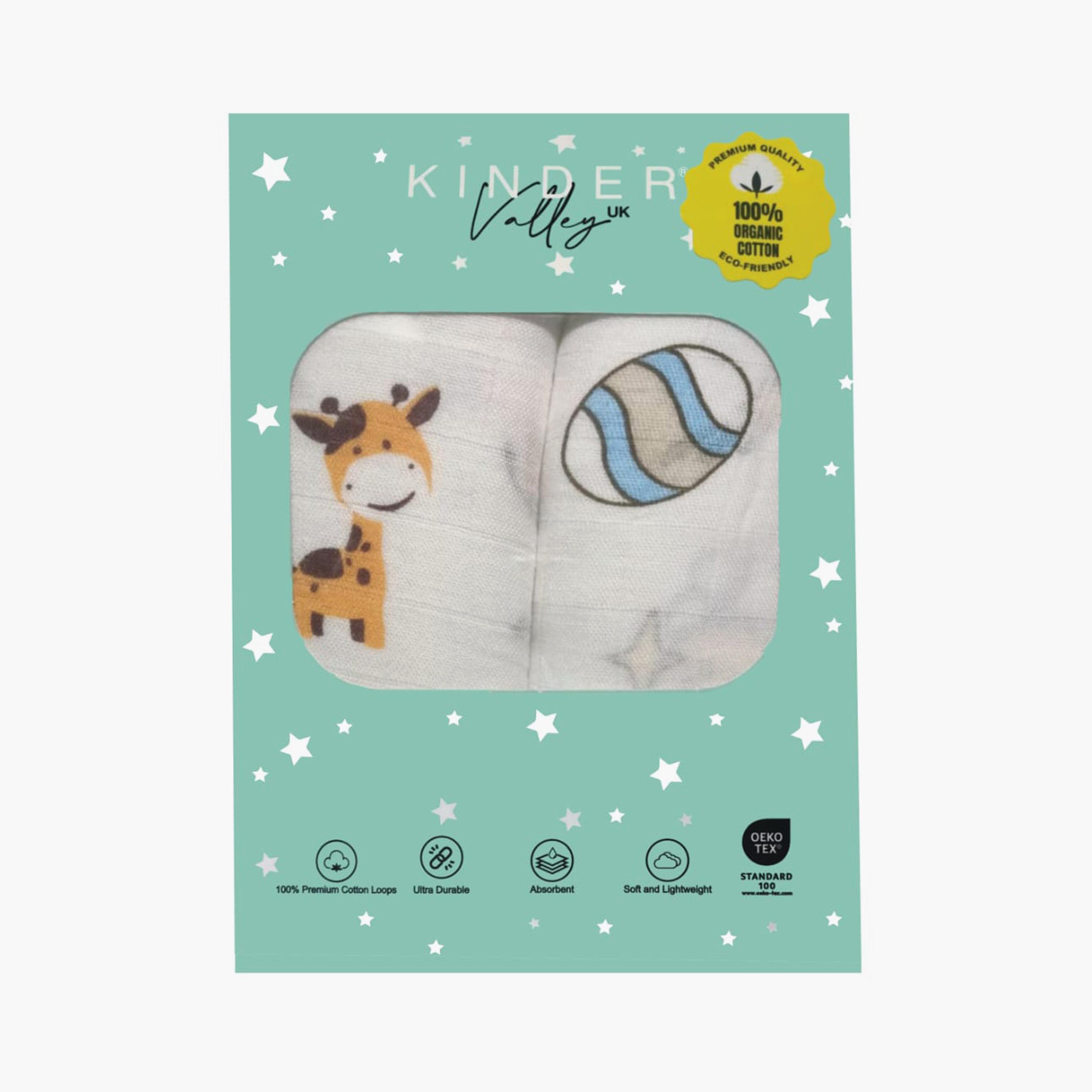 Kinder Valley 2-Piece Gentle Bamboo Muslin Swaddle Set - Safari-baby-nursery-blanketsandswaddles-blanketsandquilts-image-2
