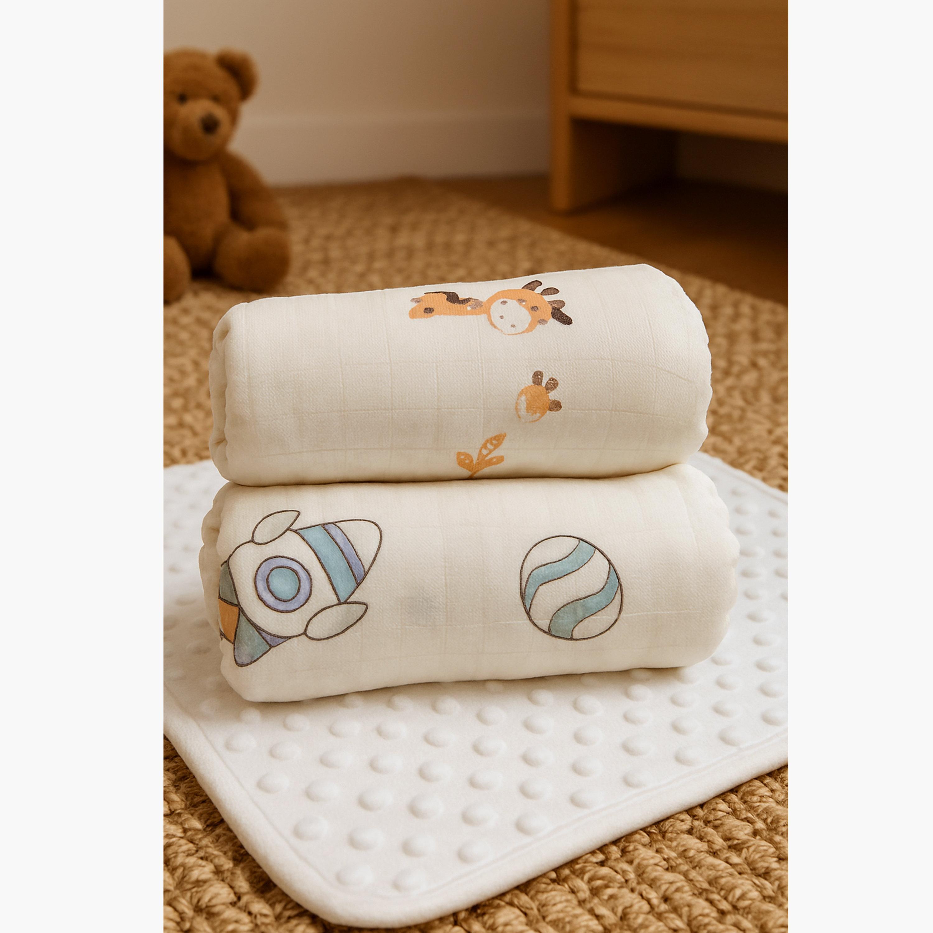 Kinder Valley 2-Piece Gentle Bamboo Muslin Swaddle Set - Safari-baby-nursery-blanketsandswaddles-blanketsandquilts-image-3