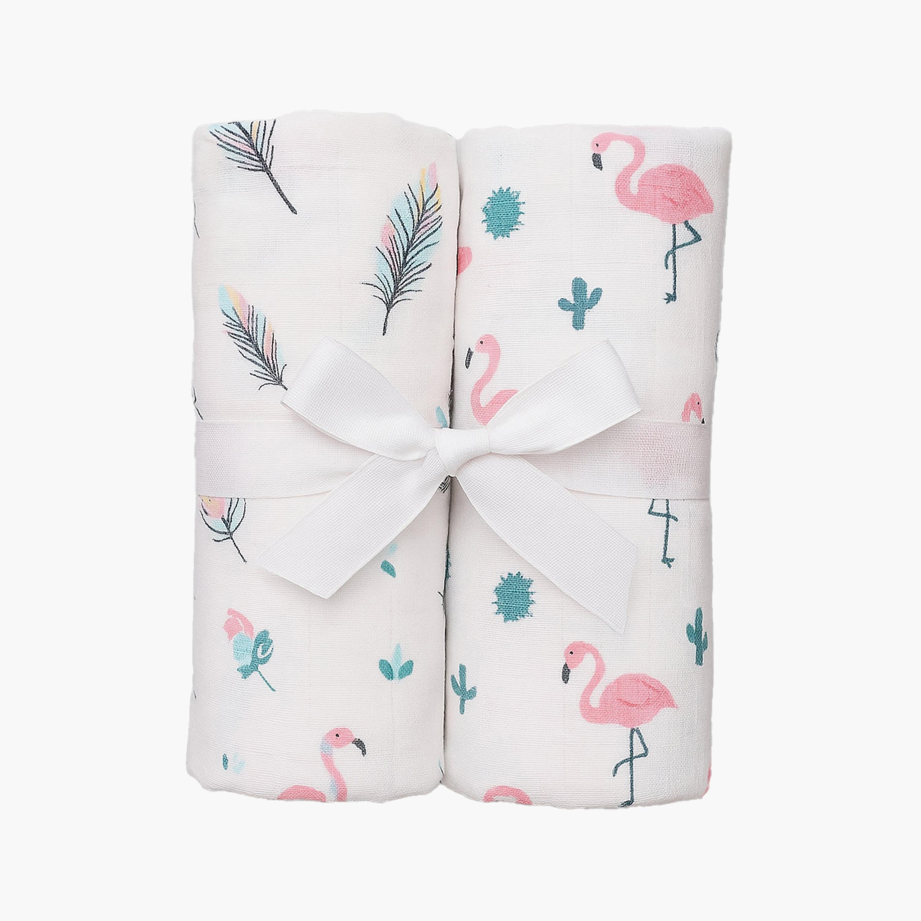 طقم قماط من الموسلين والخيزران قطعتان من كيندر فالي - فيذر آند فلوك-baby-nursery-blanketsandswaddles-blanketsandquilts-image-1
