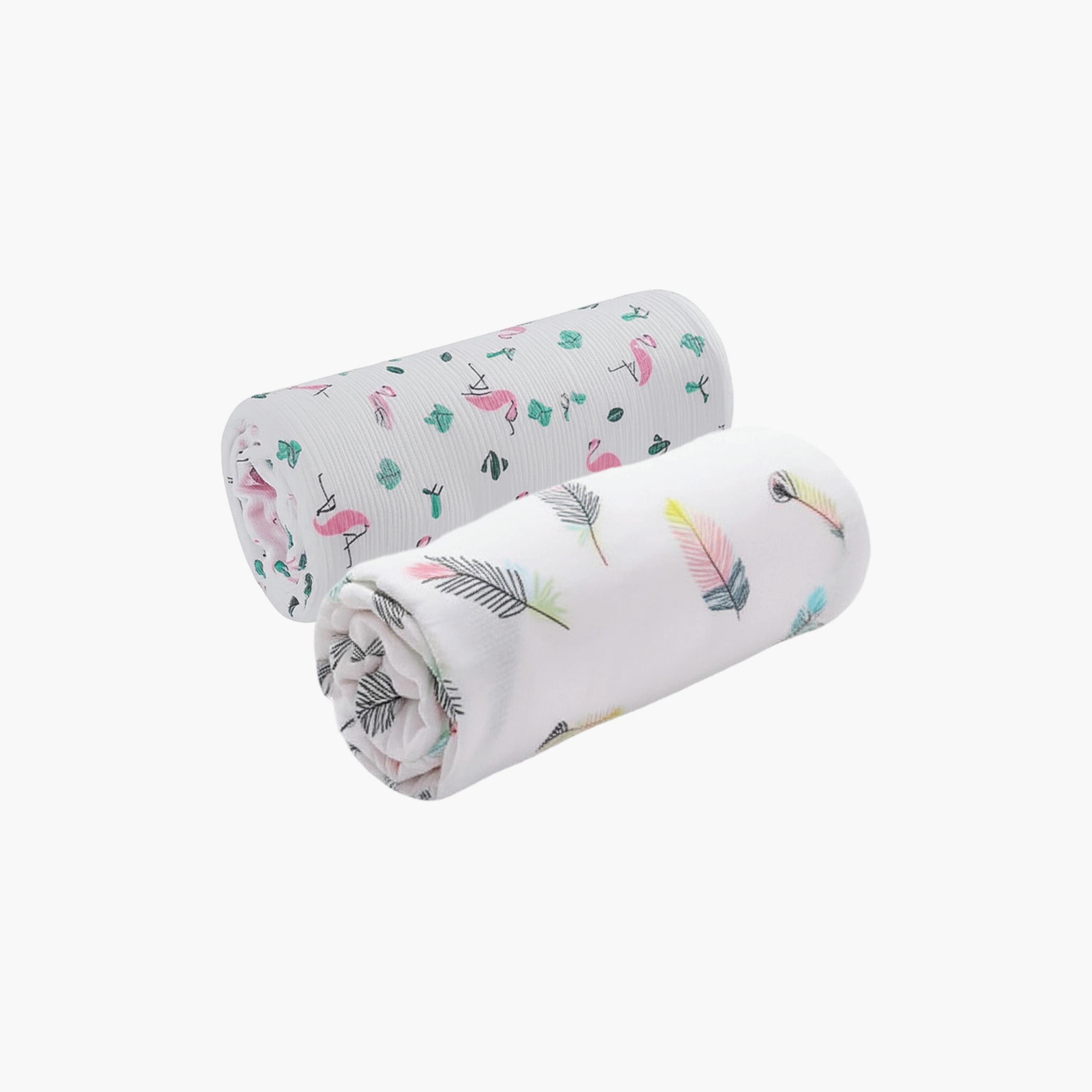 طقم قماط من الموسلين والخيزران قطعتان من كيندر فالي - فيذر آند فلوك-baby-nursery-blanketsandswaddles-blanketsandquilts-image-2