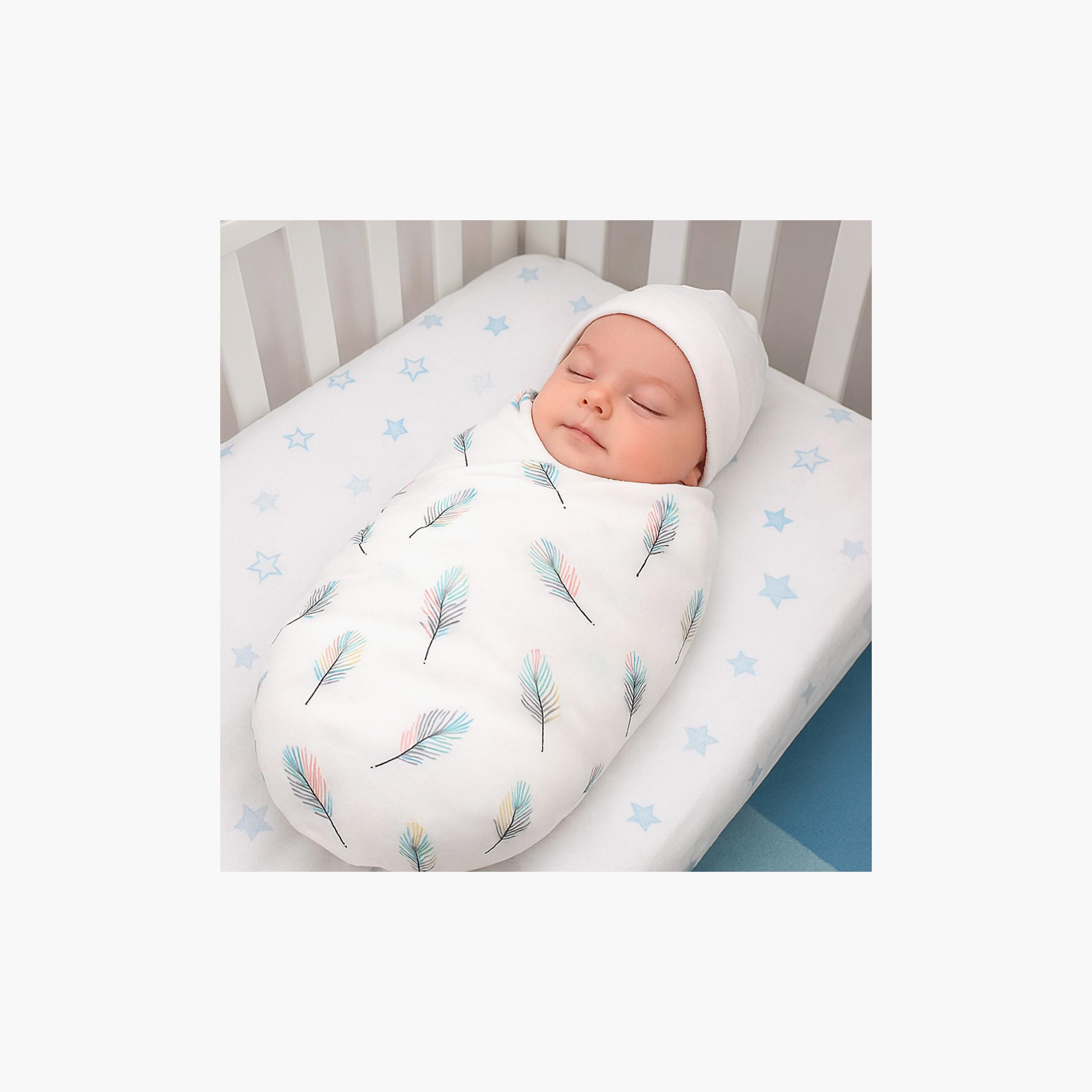 طقم قماط من الموسلين والخيزران قطعتان من كيندر فالي - فيذر آند فلوك-baby-nursery-blanketsandswaddles-blanketsandquilts-image-3