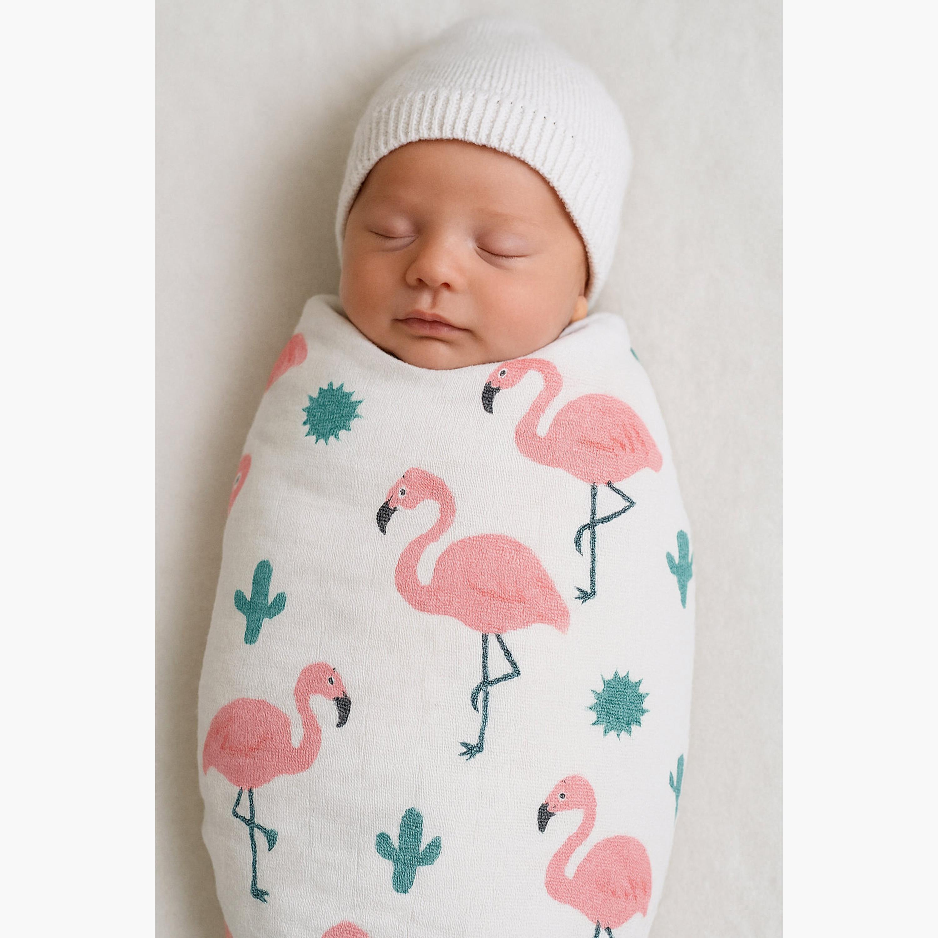 طقم قماط من الموسلين والخيزران قطعتان من كيندر فالي - فيذر آند فلوك-baby-nursery-blanketsandswaddles-blanketsandquilts-image-4