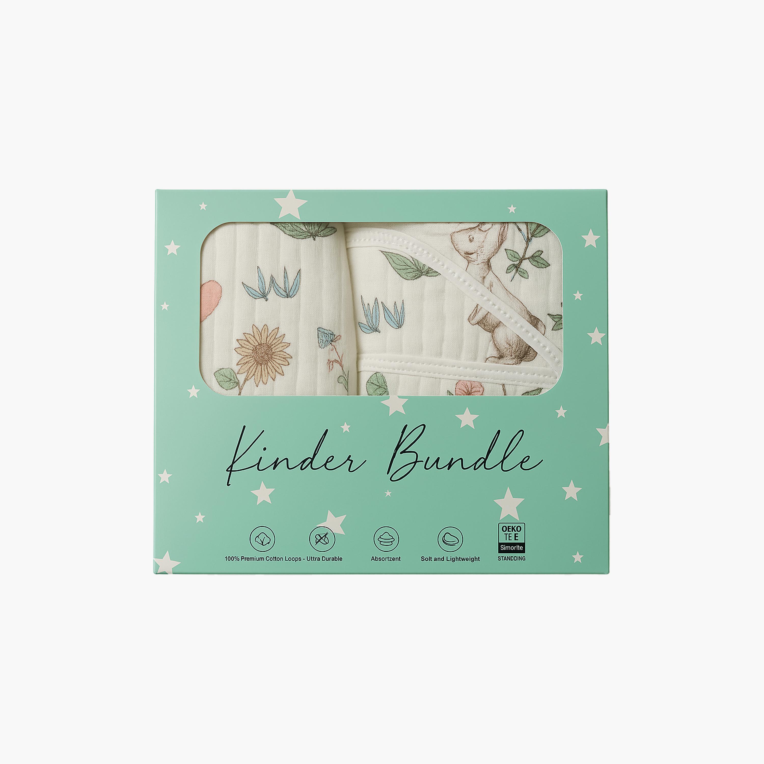 Kinder Valley 2-Piece 100% Cotton Quilted Swaddle Blanked with Hood - Enchanted Meadow-baby-nursery-blanketsandswaddles-swaddlesandsleepingbags-image-1