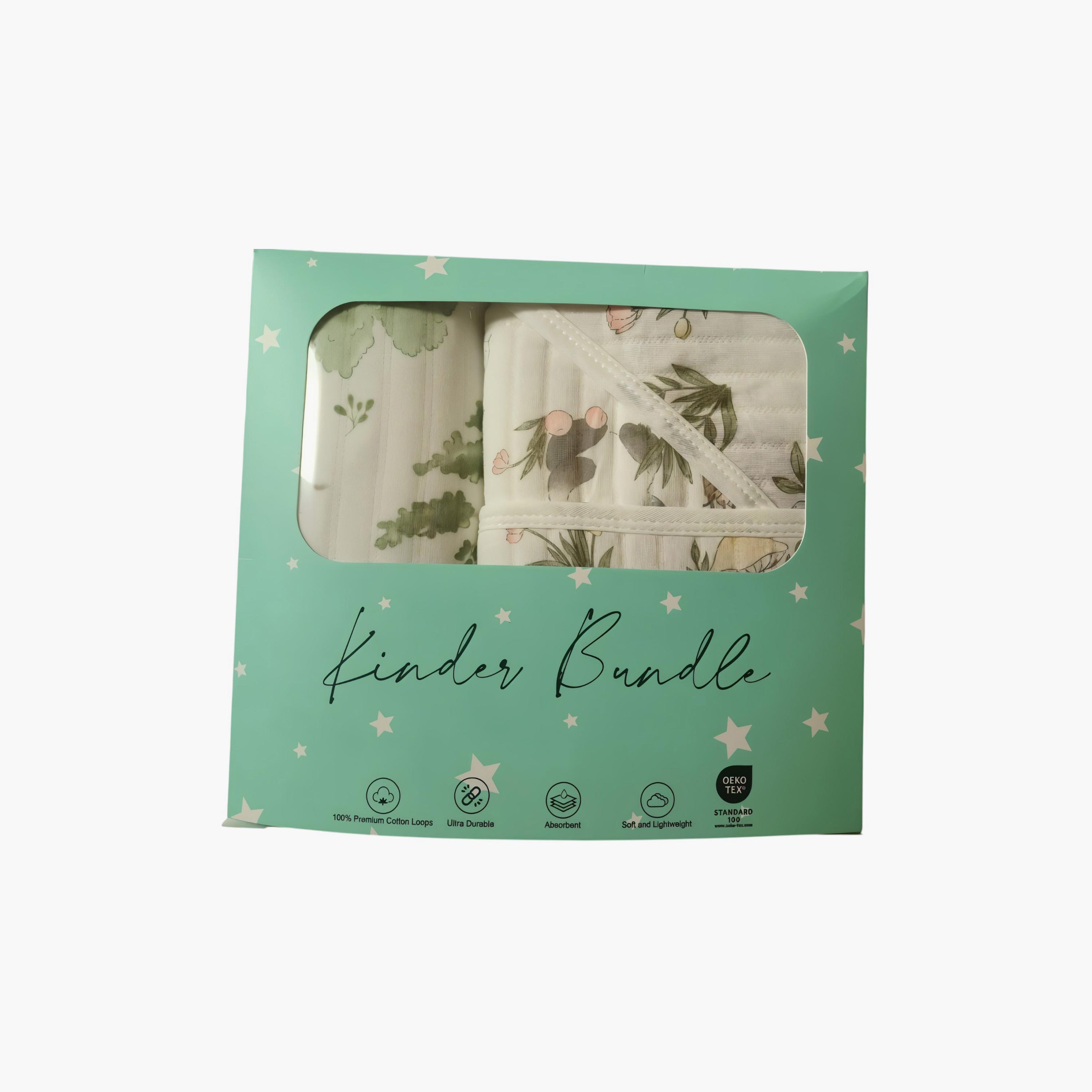 Kinder Valley 2-Piece 100% Cotton Quilted Swaddle Blanked with Hood - Blossom Cocoon-baby-nursery-blanketsandswaddles-swaddlesandsleepingbags-image-1