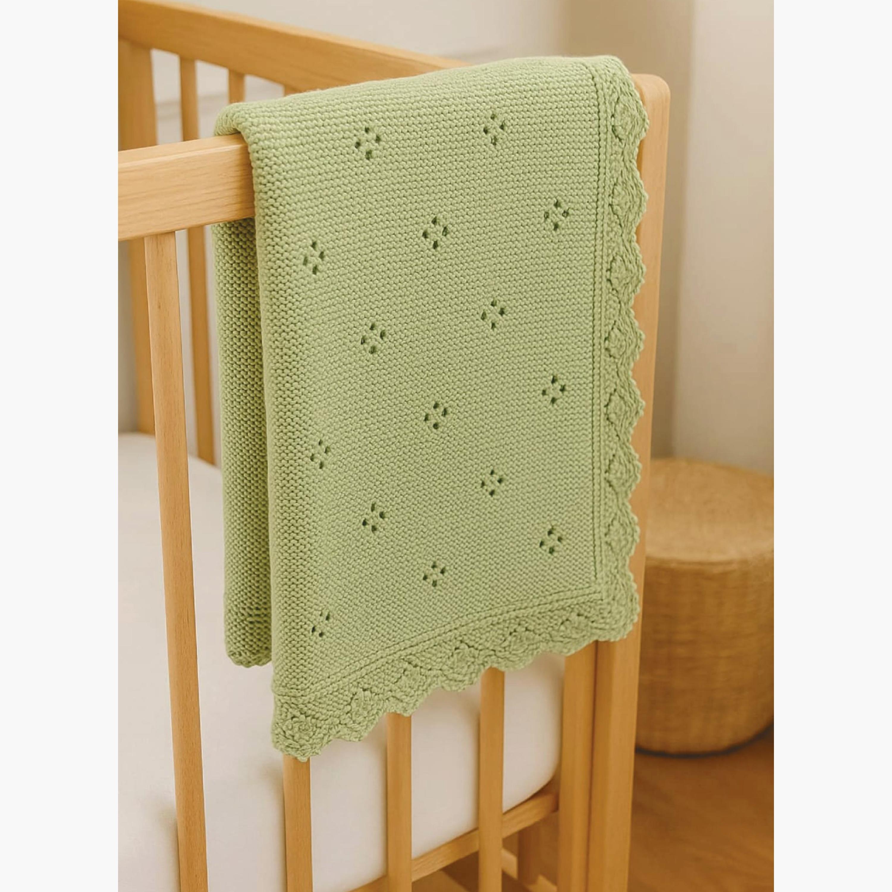 Kinder Valley 100% Natural Cotton Knitted Blanket - SageBloom-baby-nursery-blanketsandswaddles-blanketsandquilts-image-2