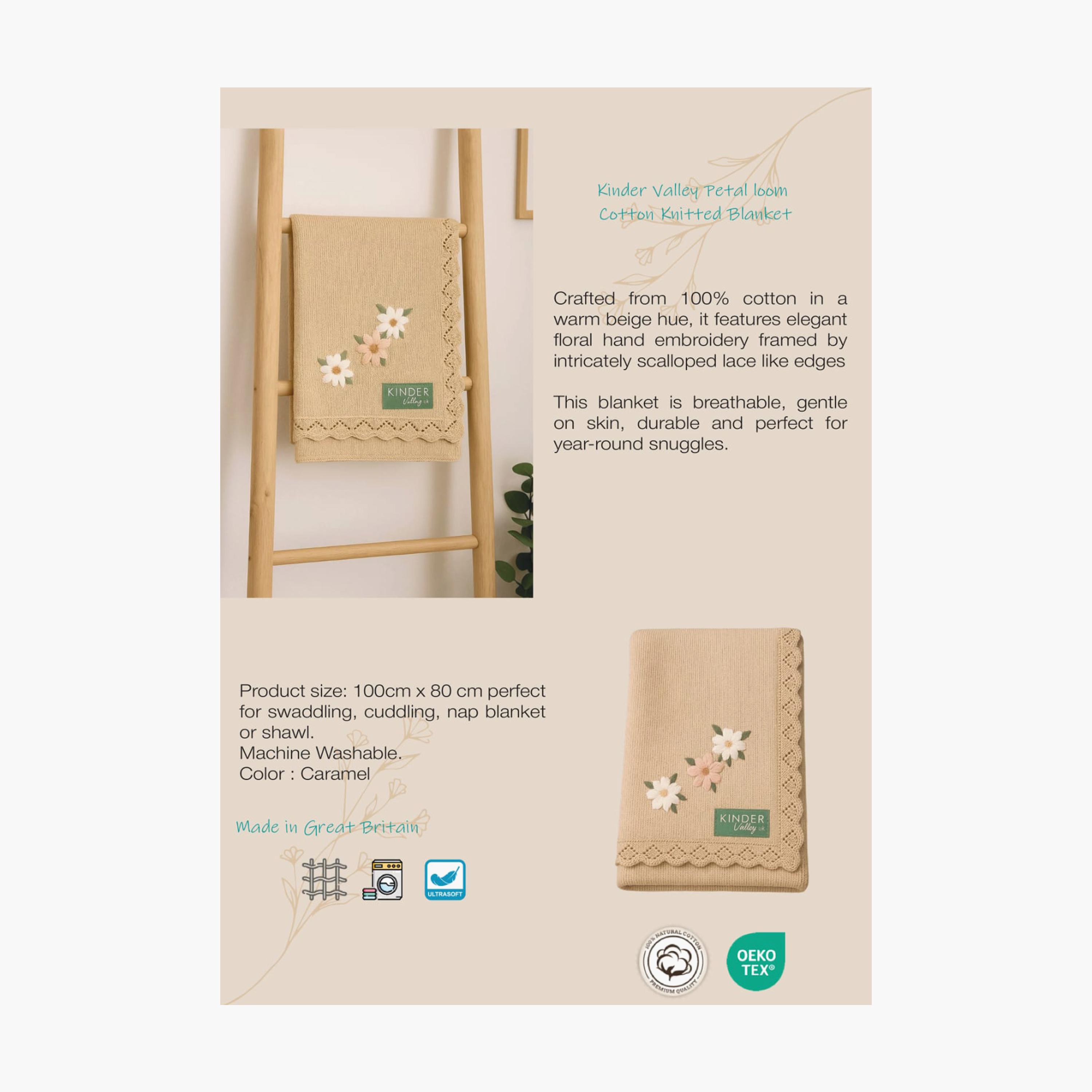 Kinder Valley 100% Natural Cotton Knitted Blanket - PetalLoom-baby-nursery-blanketsandswaddles-blanketsandquilts-image-3