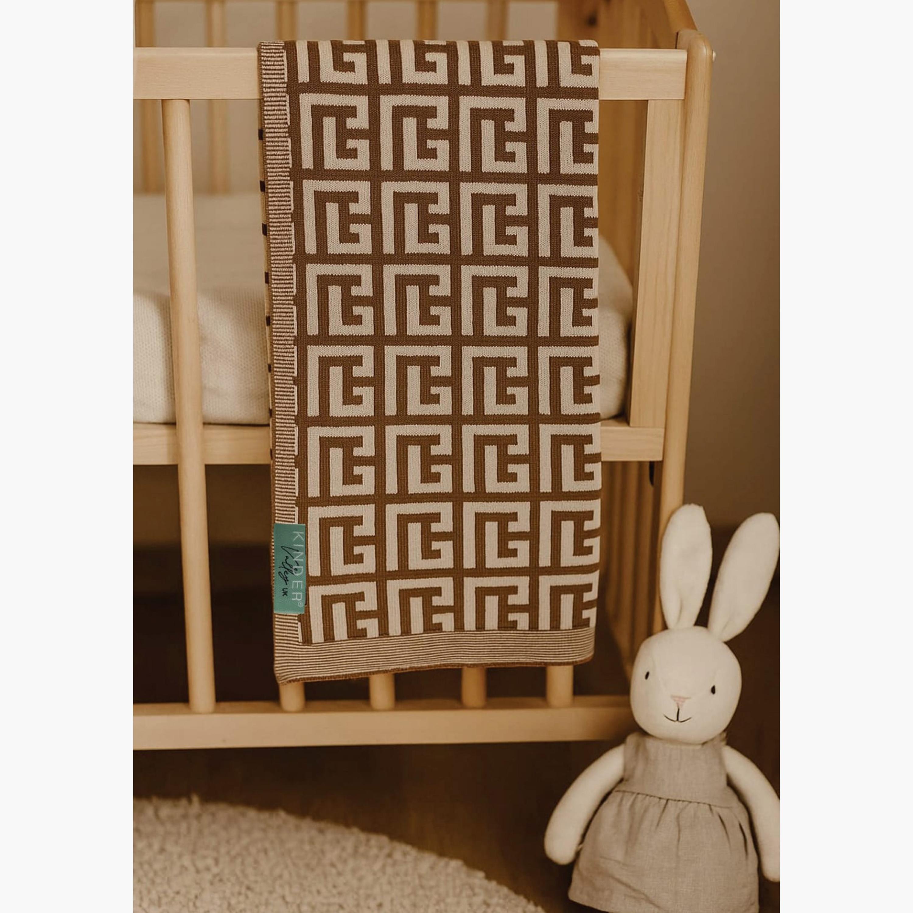 Kinder Valley 100% Natural Cotton Knitted Blanket - TerraGrid-baby-nursery-blanketsandswaddles-blanketsandquilts-image-2