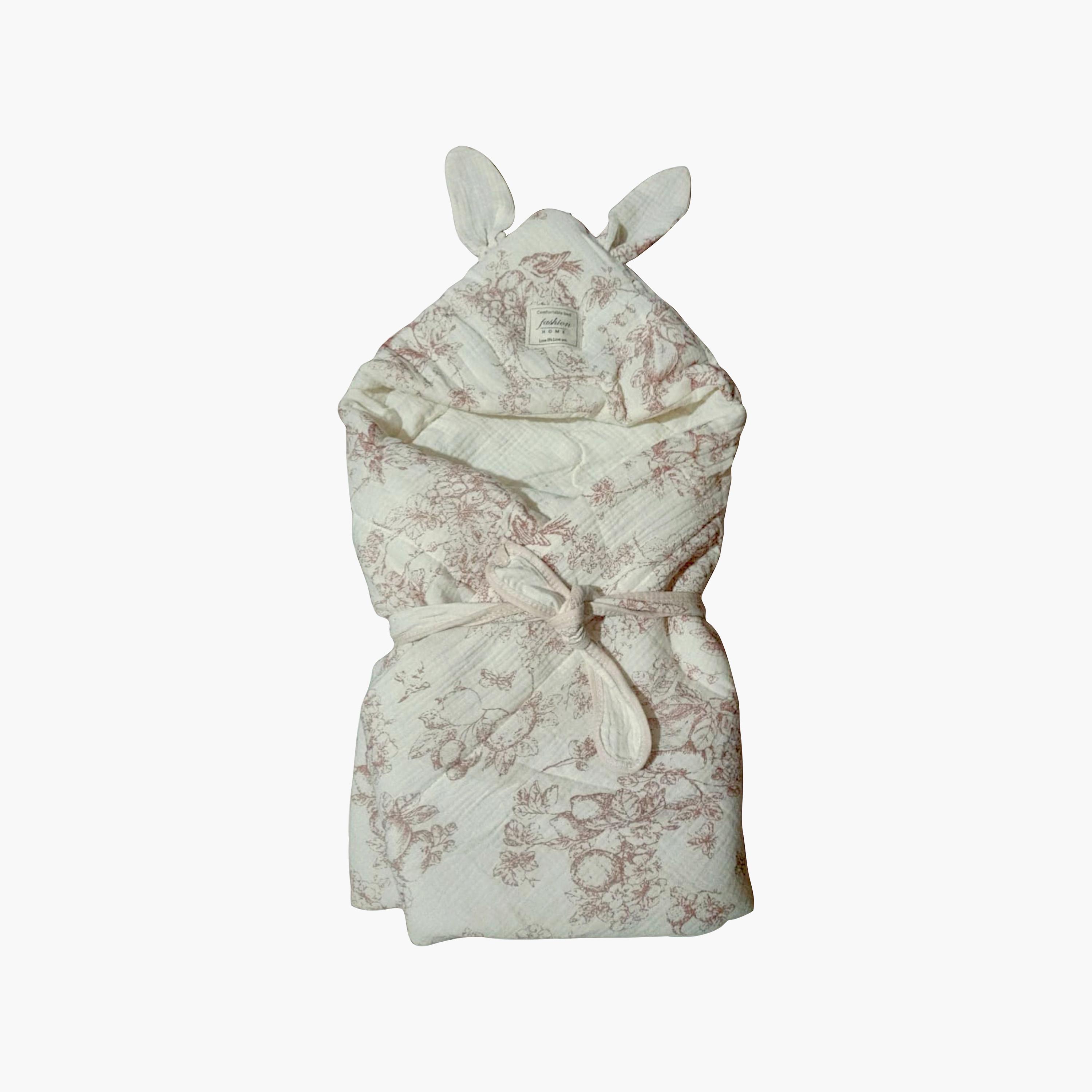 Kinder Valley 100% Organic Cotton Hooded Muslin Blanket - Abstract Print-baby-nursery-blanketsandswaddles-swaddlesandsleepingbags-image-1