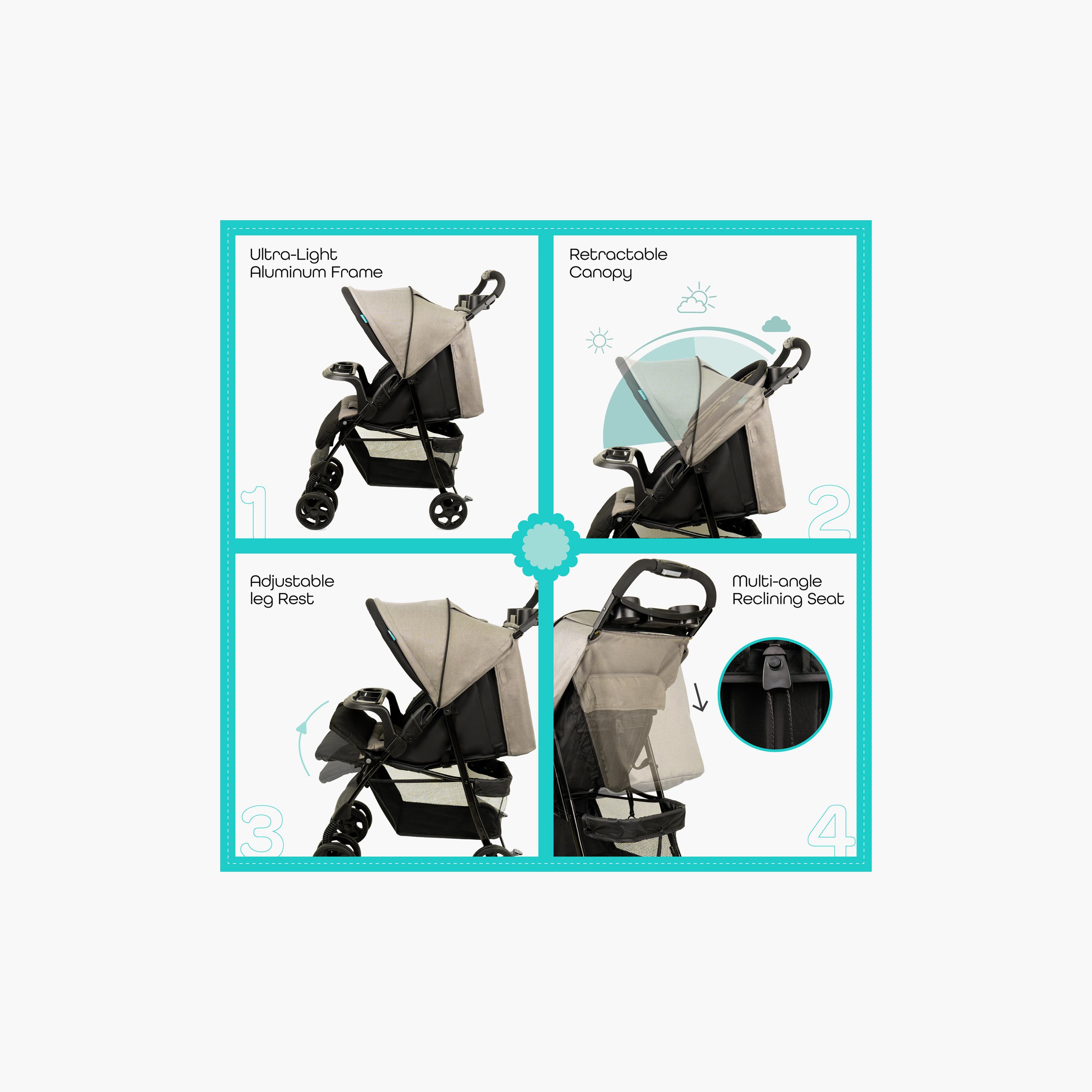 Moon Metro Urban Stroller with Sun Canopy and 5-Point Safety Harness-baby-gear-strollersandprams-strollers-image-3