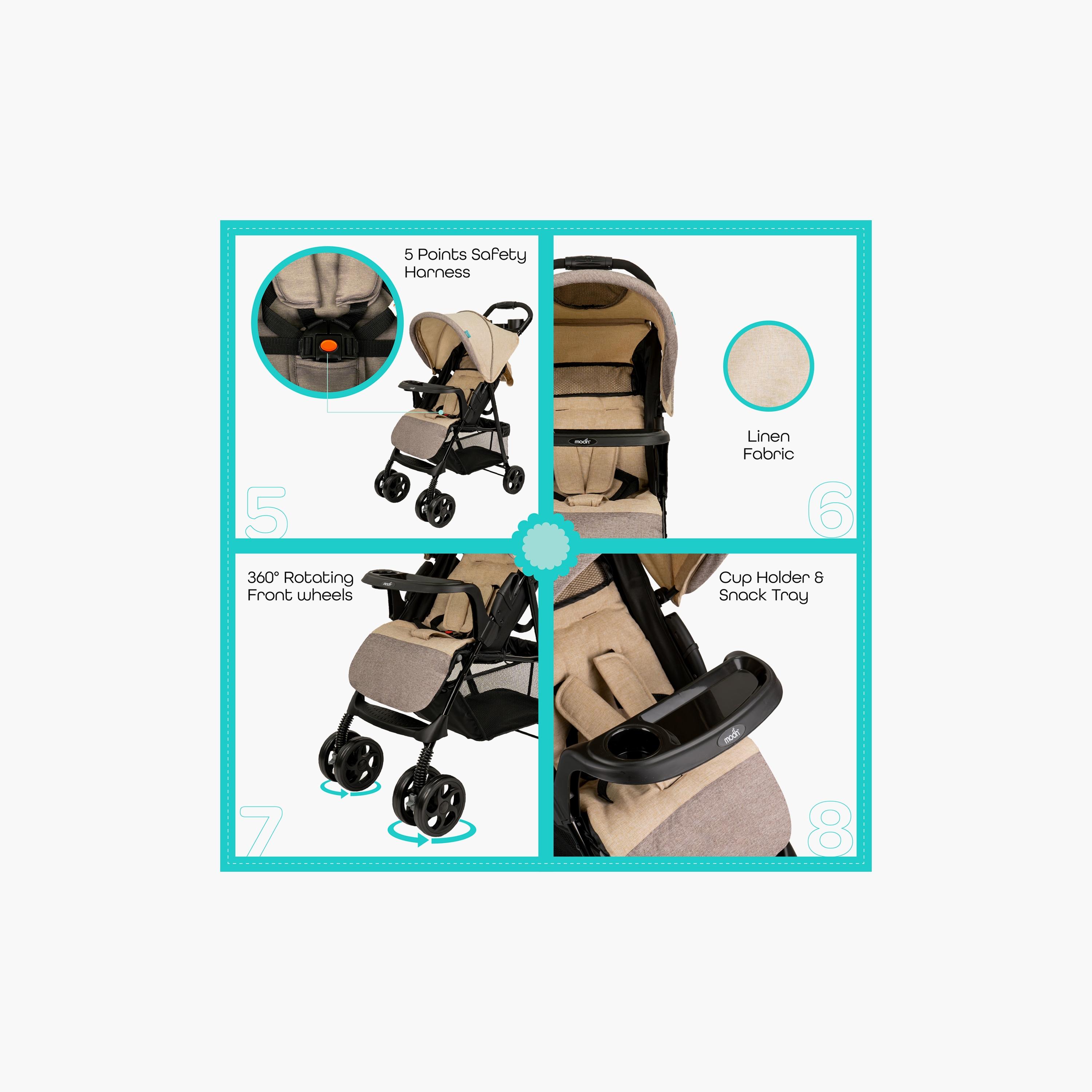 عربة أطفال مترو إيربان من مون مع مظلة شمس وحزام أمان بخمس نقاط-baby-gear-strollersandprams-strollers-image-4