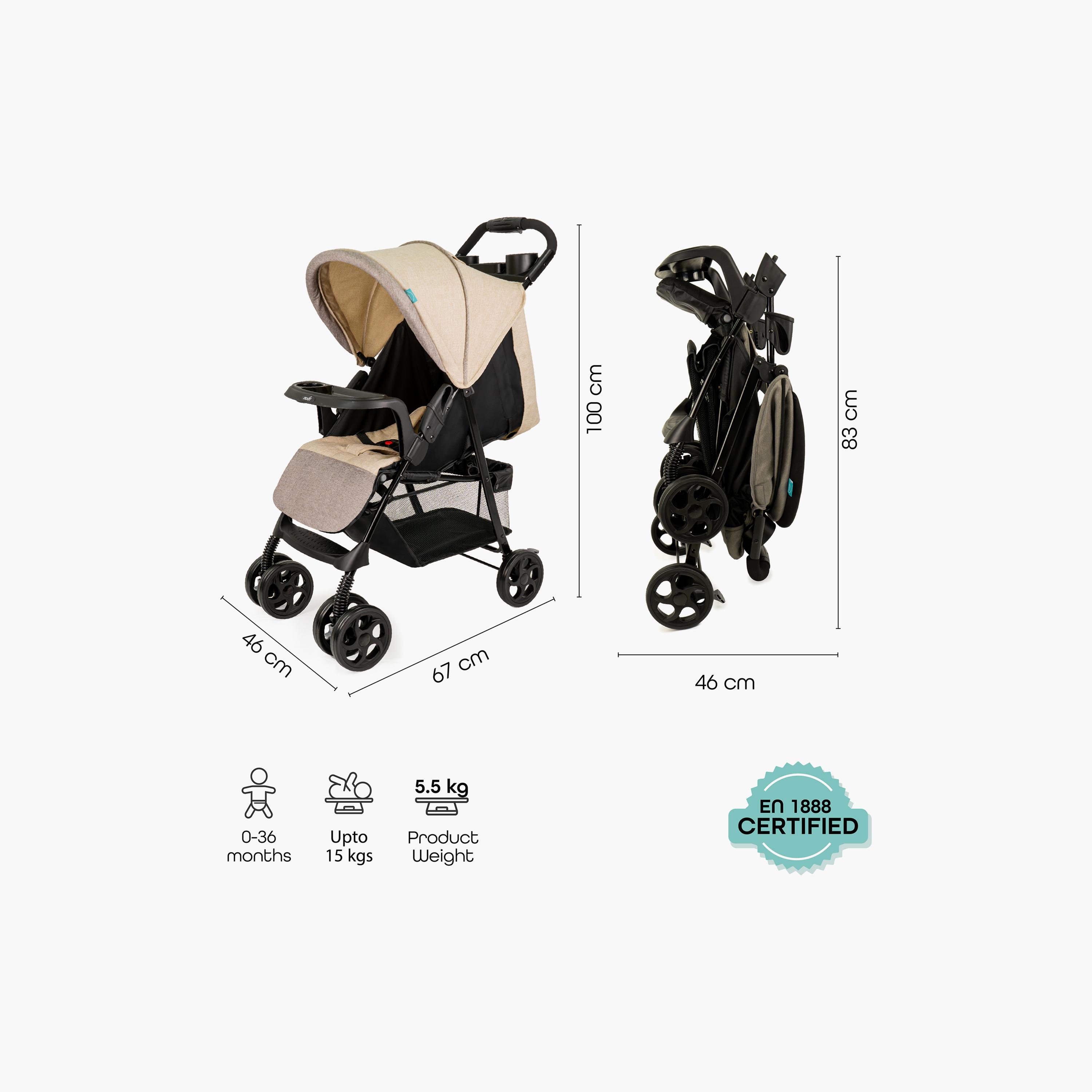 عربة أطفال مترو إيربان من مون مع مظلة شمس وحزام أمان بخمس نقاط-baby-gear-strollersandprams-strollers-image-7