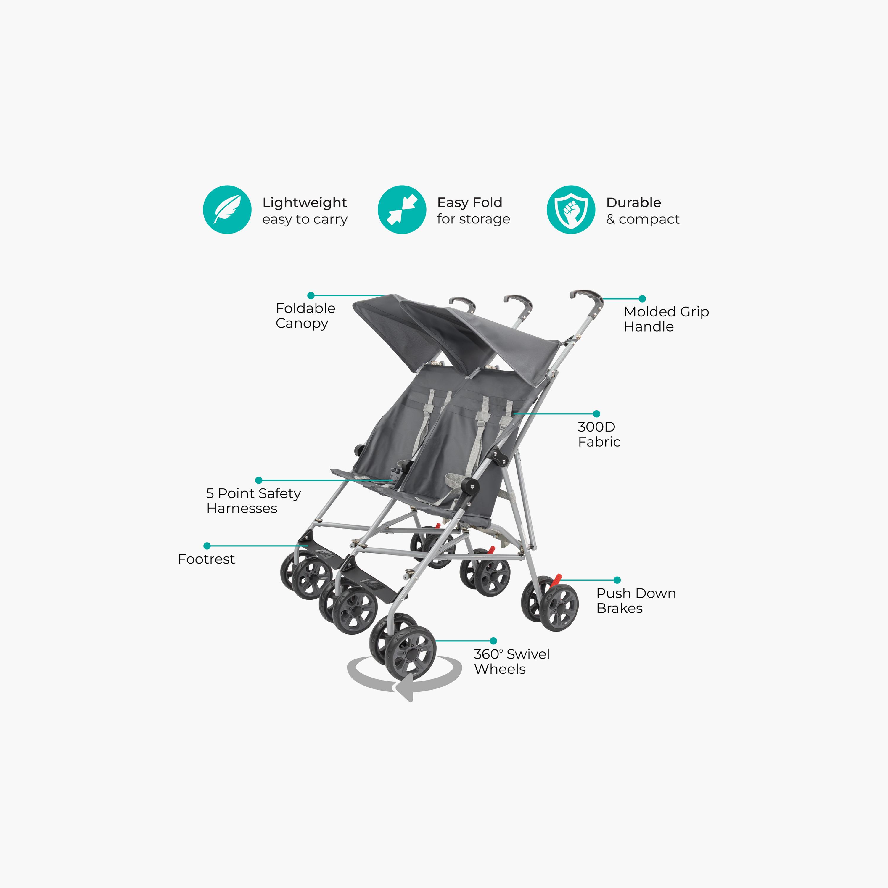 Moon Jet Plus Twin Lightweight Travel Strollers - 6 Months+-baby-gear-strollersandprams-strollers-image-6
