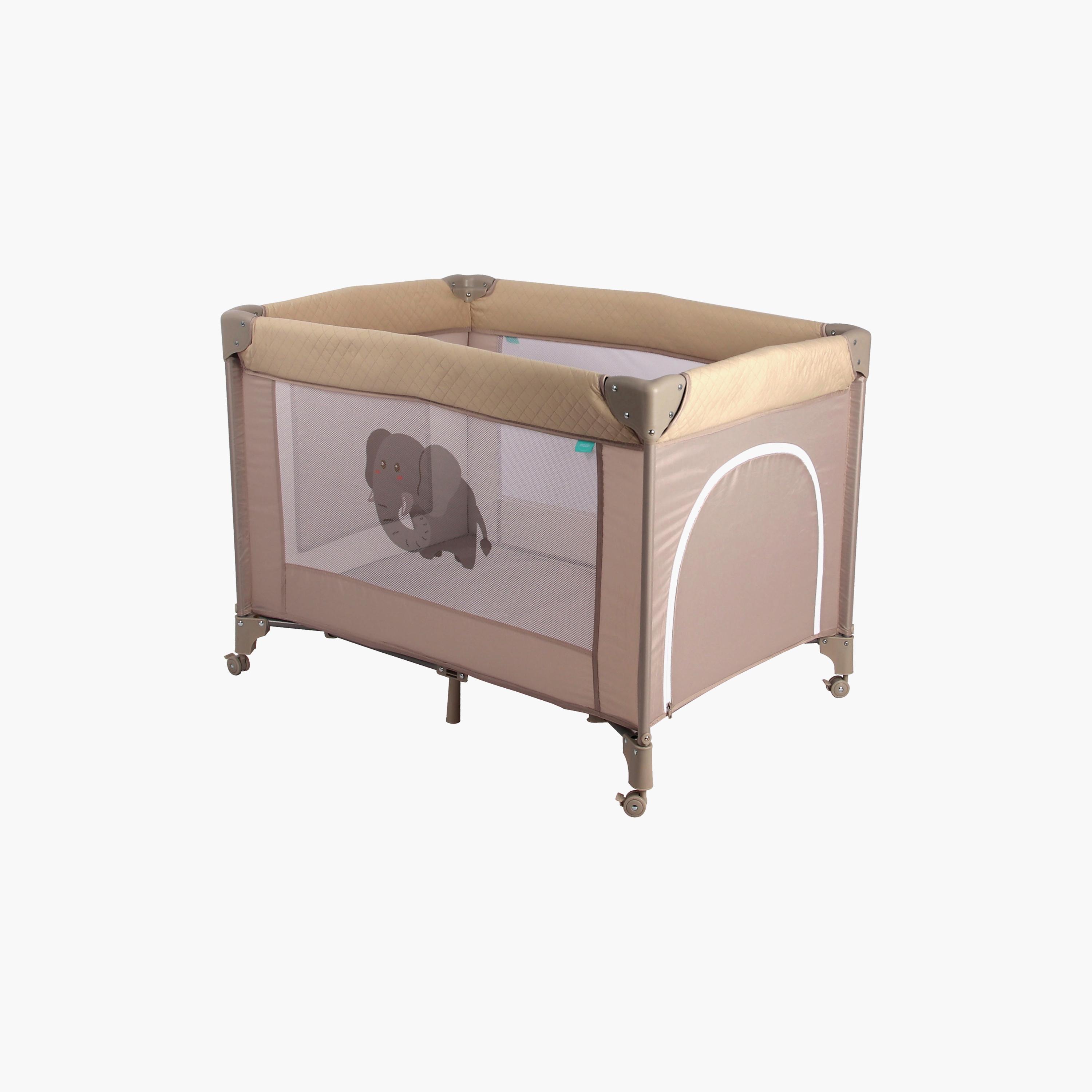 Moon Kidora Easy-Fold Playpen with Wheels, Storage & Edge Protection - Beige - 0 Months+-baby-infantactivity-playpensandplaymats-image-1