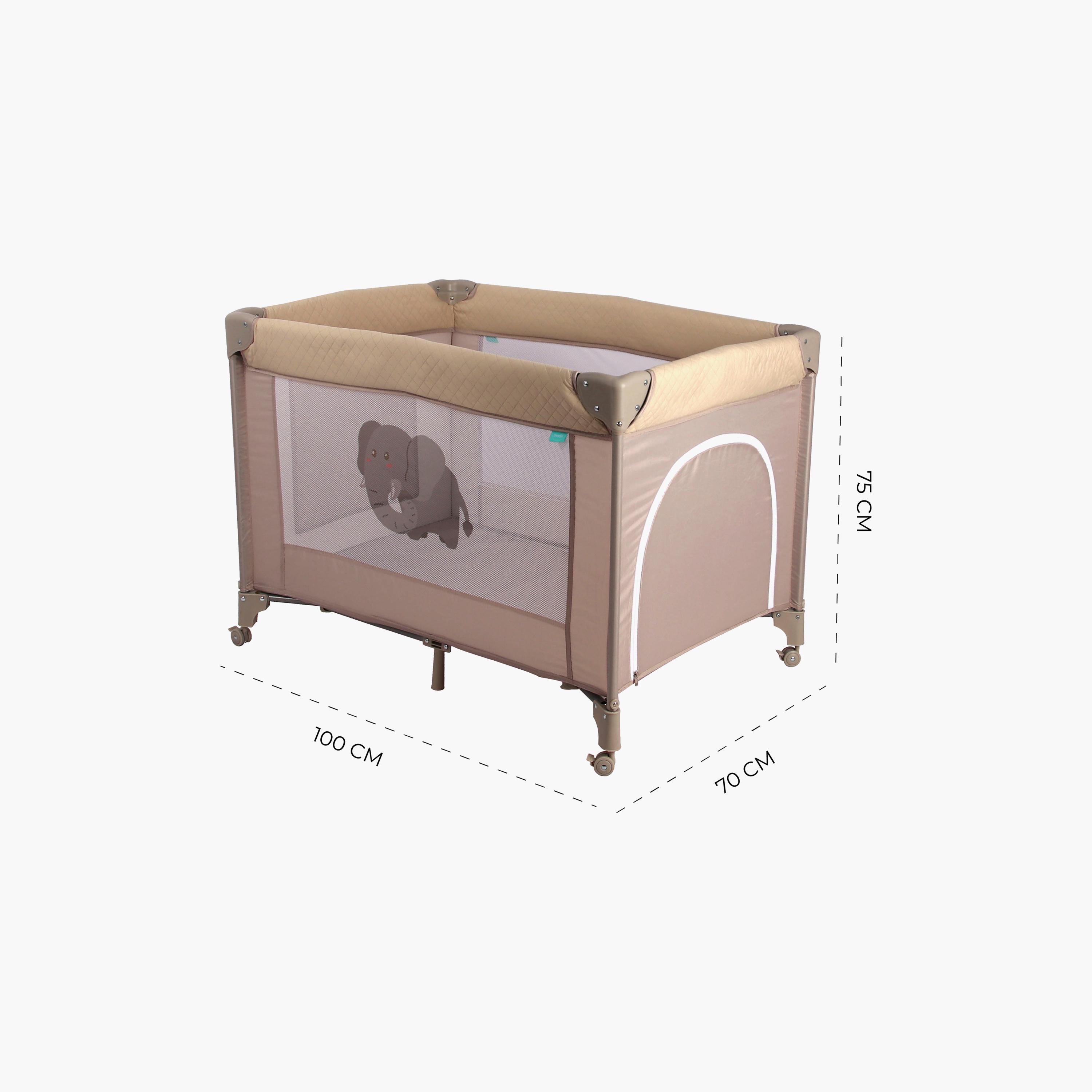 Moon Kidora Easy-Fold Playpen with Wheels, Storage & Edge Protection - Beige - 0 Months+-baby-infantactivity-playpensandplaymats-image-6
