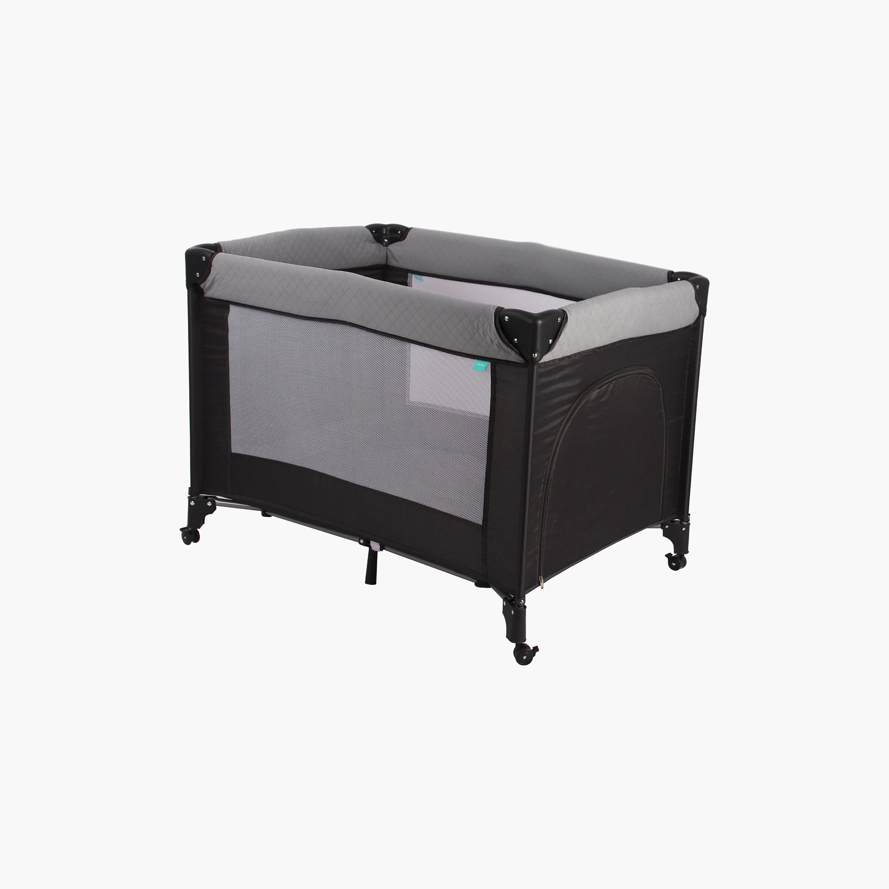 Moon Kidora Easy-Fold Playpen with Wheels, Storage & Edge Protection - Black - 0 Months+-baby-infantactivity-playpensandplaymats-image-1