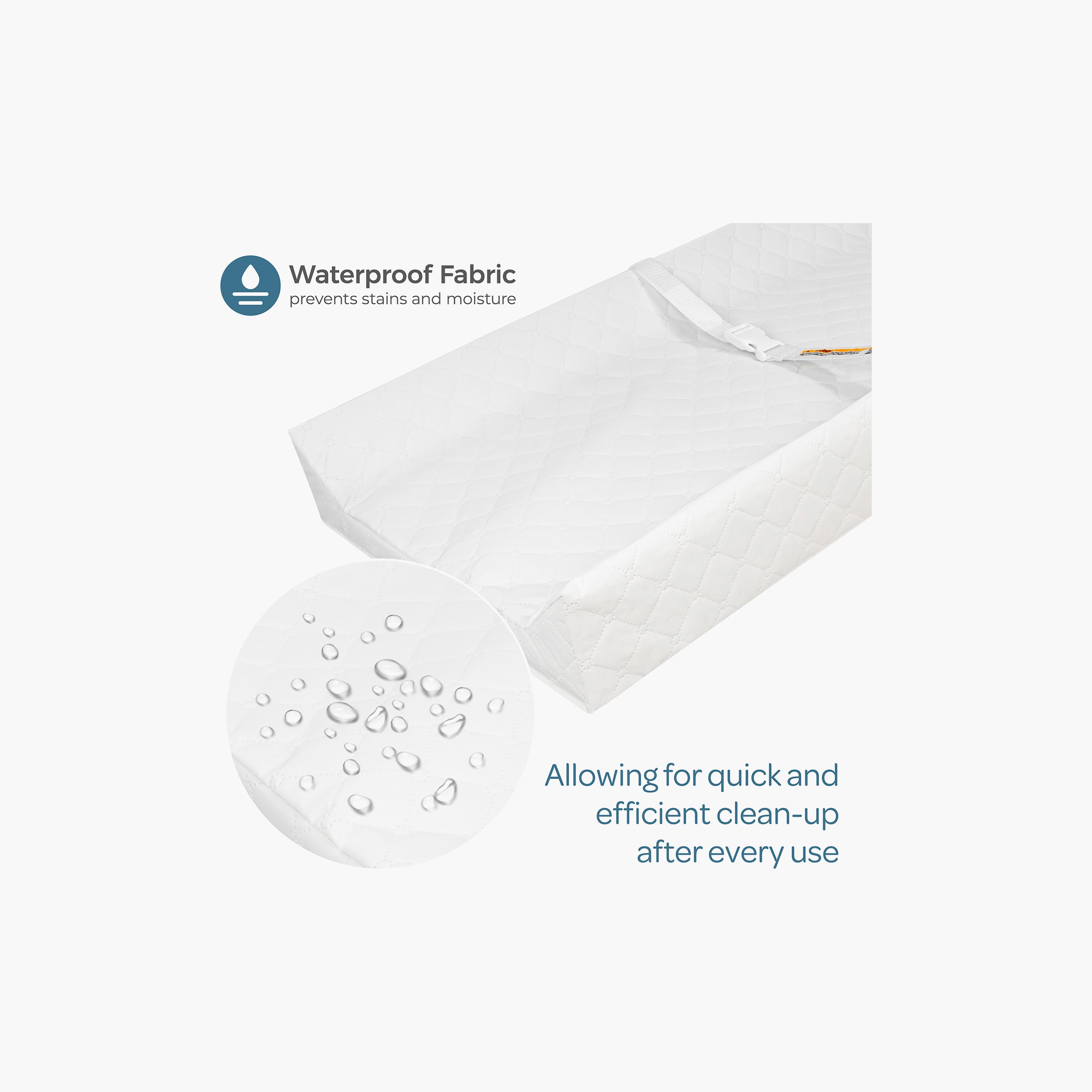 Moon Waterproof Contour Diaper Changing Mat Pad - 80 x 40 cm - White-baby-diapering-changingmats-image-2