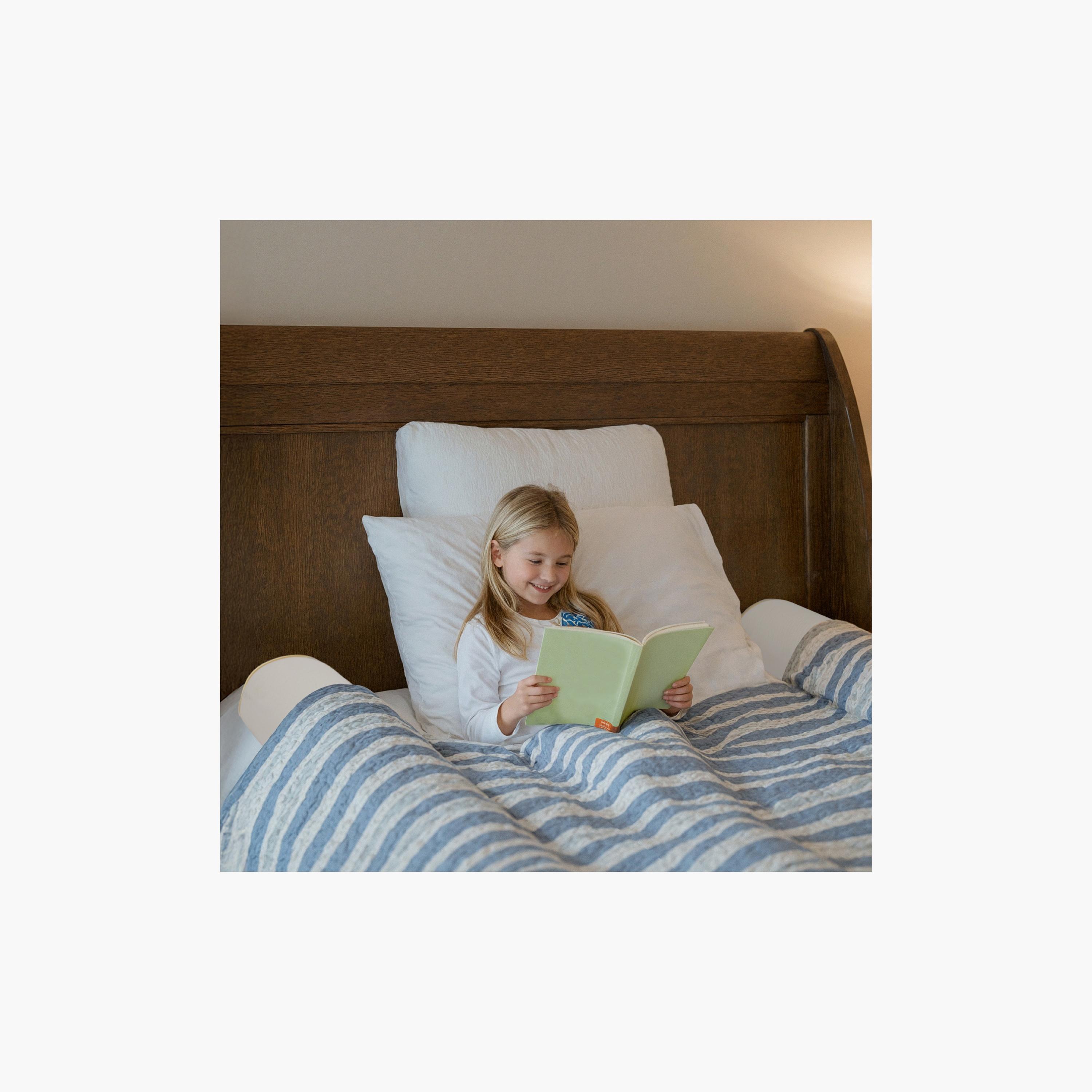 Moon 2-Piece Organic Toddler Half Moon Bed Bumper - White-baby-nursery-mattresses-image-4