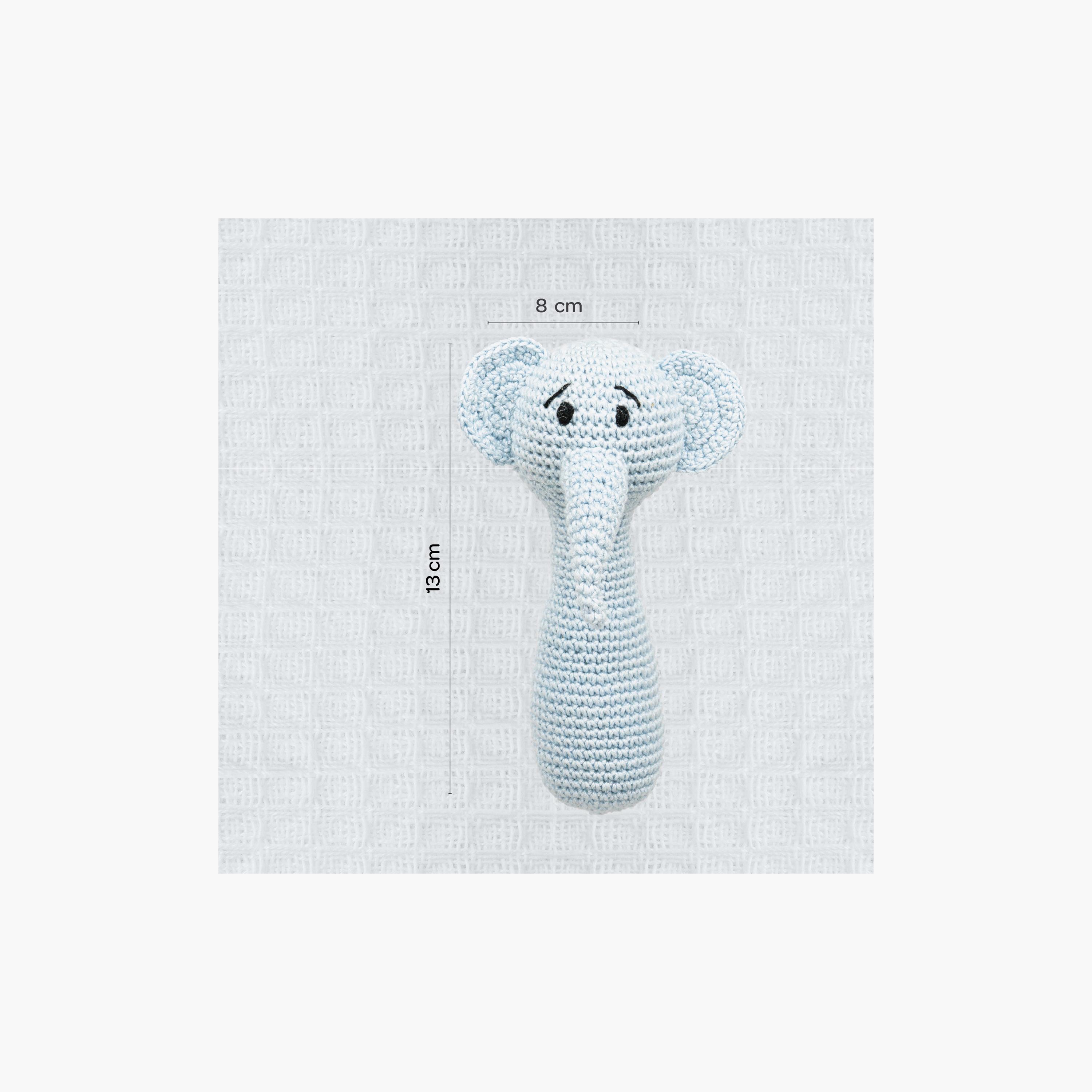 Moon Handcrafted Crochet Knitted Loop Rattle - 0 Months+ - Elephant-toys-babyandtoddlertoys-rattlesandteethers-image-7