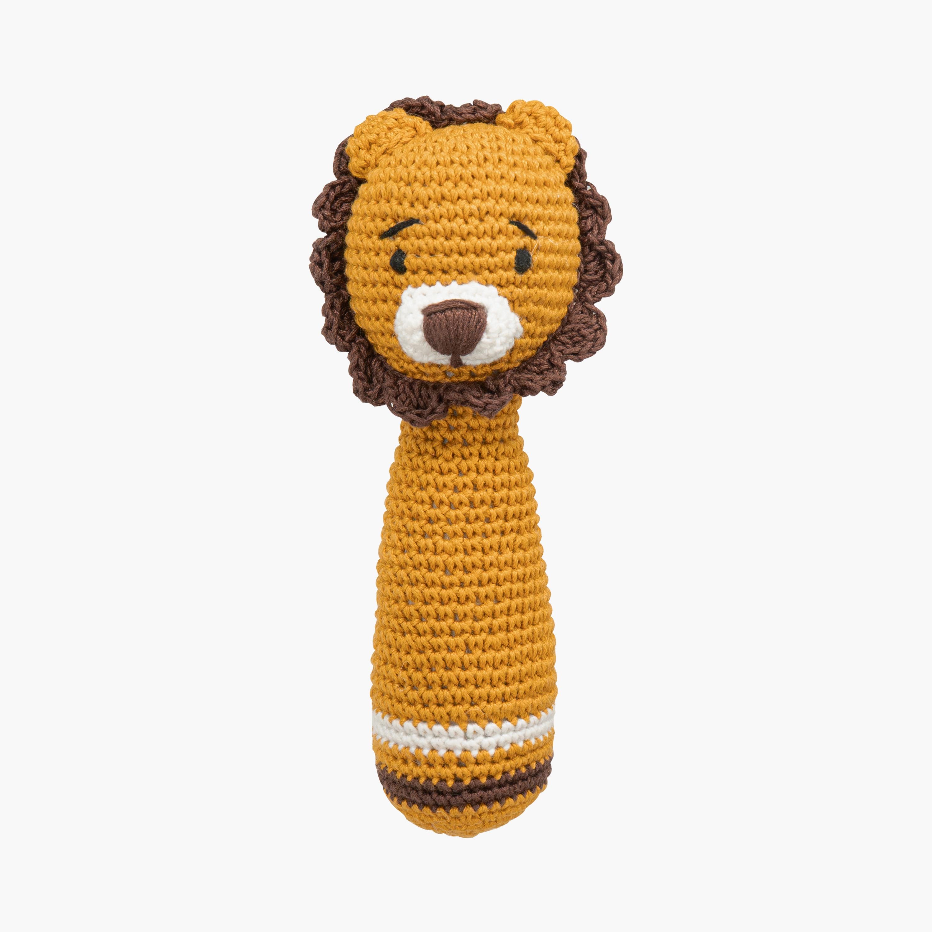 Moon Handcrafted Crochet Knitted Loop Rattle - 0 Months+ - Tiger-toys-babyandtoddlertoys-rattlesandteethers-image-1