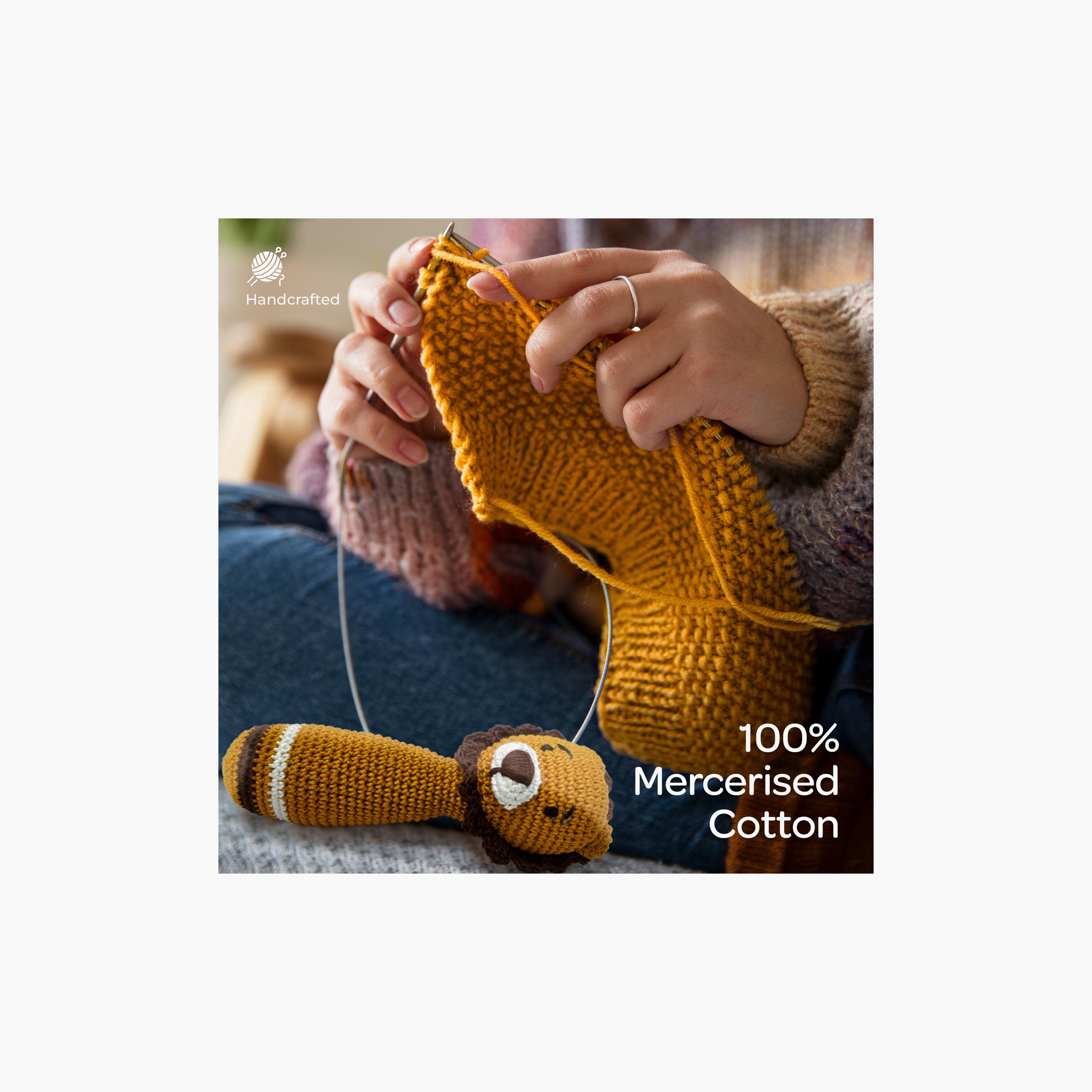 Moon Handcrafted Crochet Knitted Loop Rattle - 0 Months+ - Tiger-toys-babyandtoddlertoys-rattlesandteethers-image-3