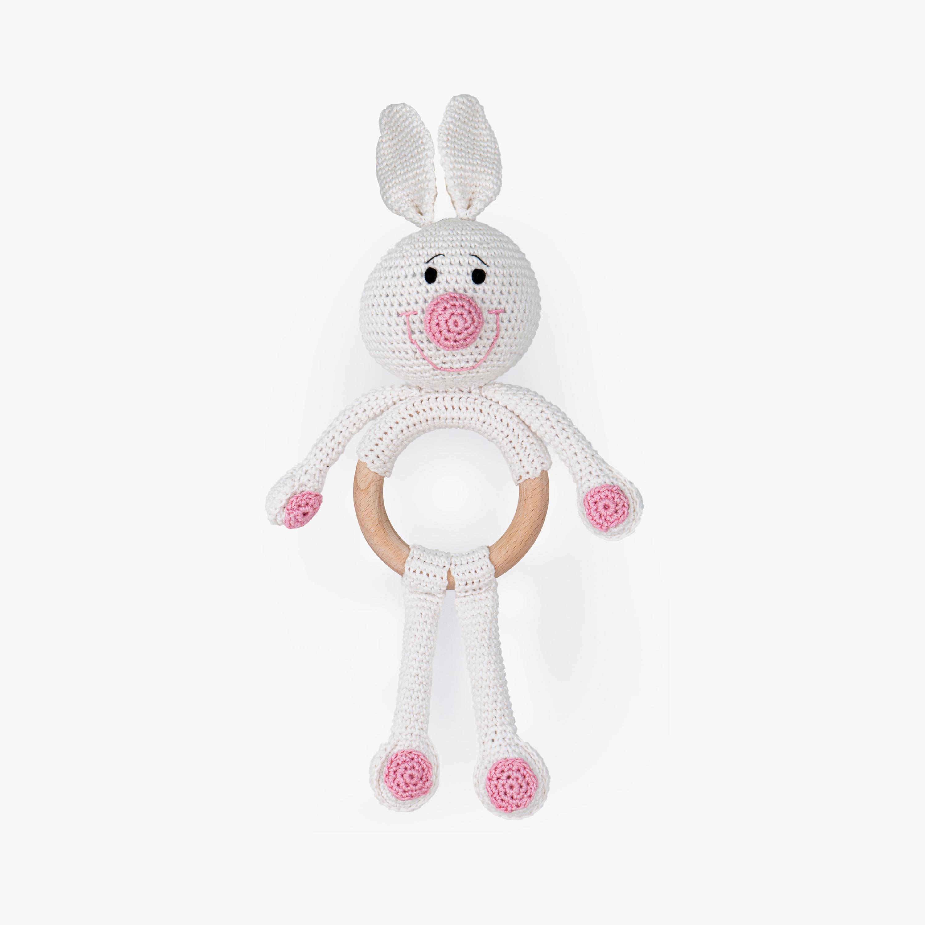 Moon Handcrafted Crochet Toy with Cuddle Ring - 0 Months+ - Bunny-toys-babyandtoddlertoys-rattlesandteethers-image-1