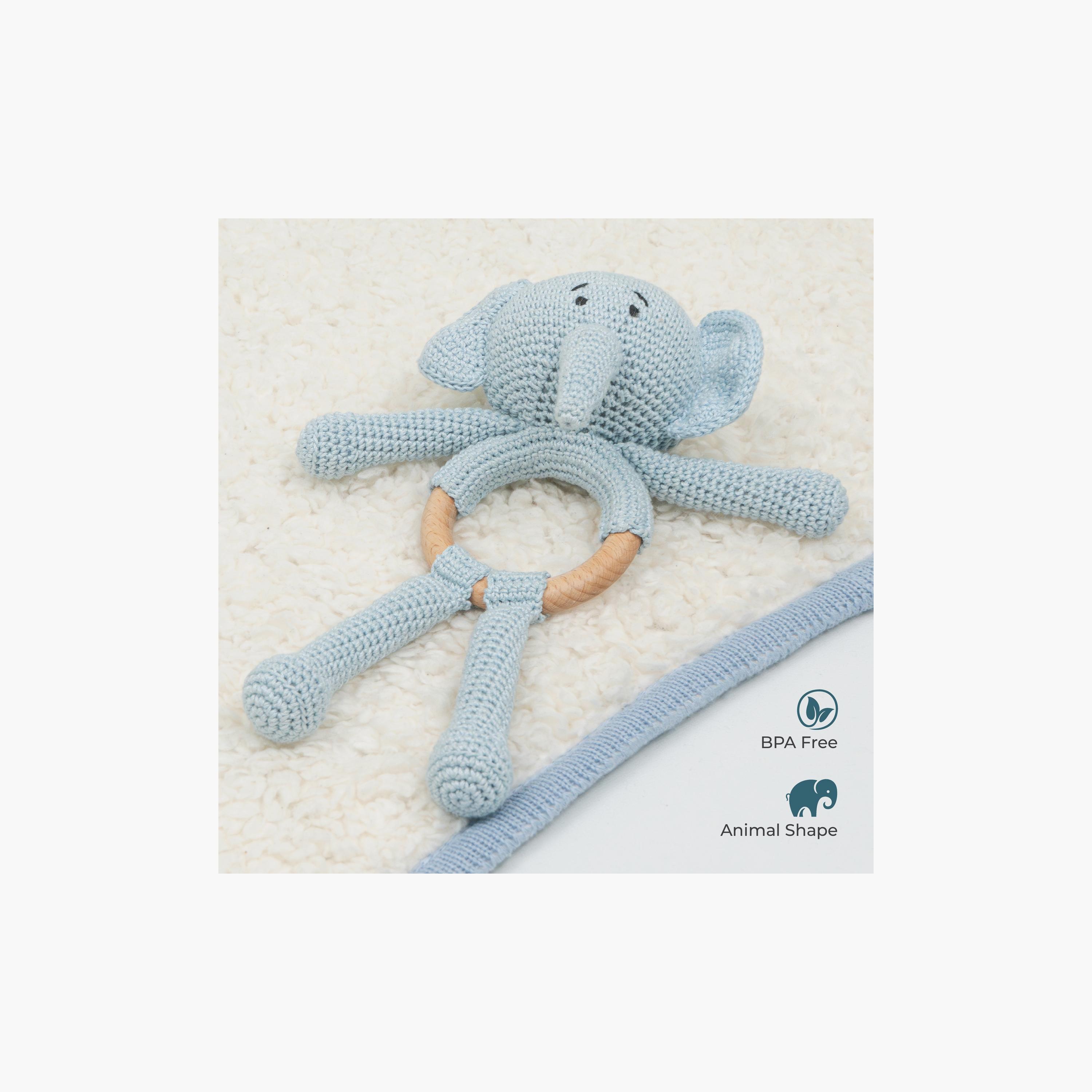 Moon Handcrafted Crochet Toy with Cuddle Ring - 0 Months+ - Elephant-toys-babyandtoddlertoys-rattlesandteethers-image-6
