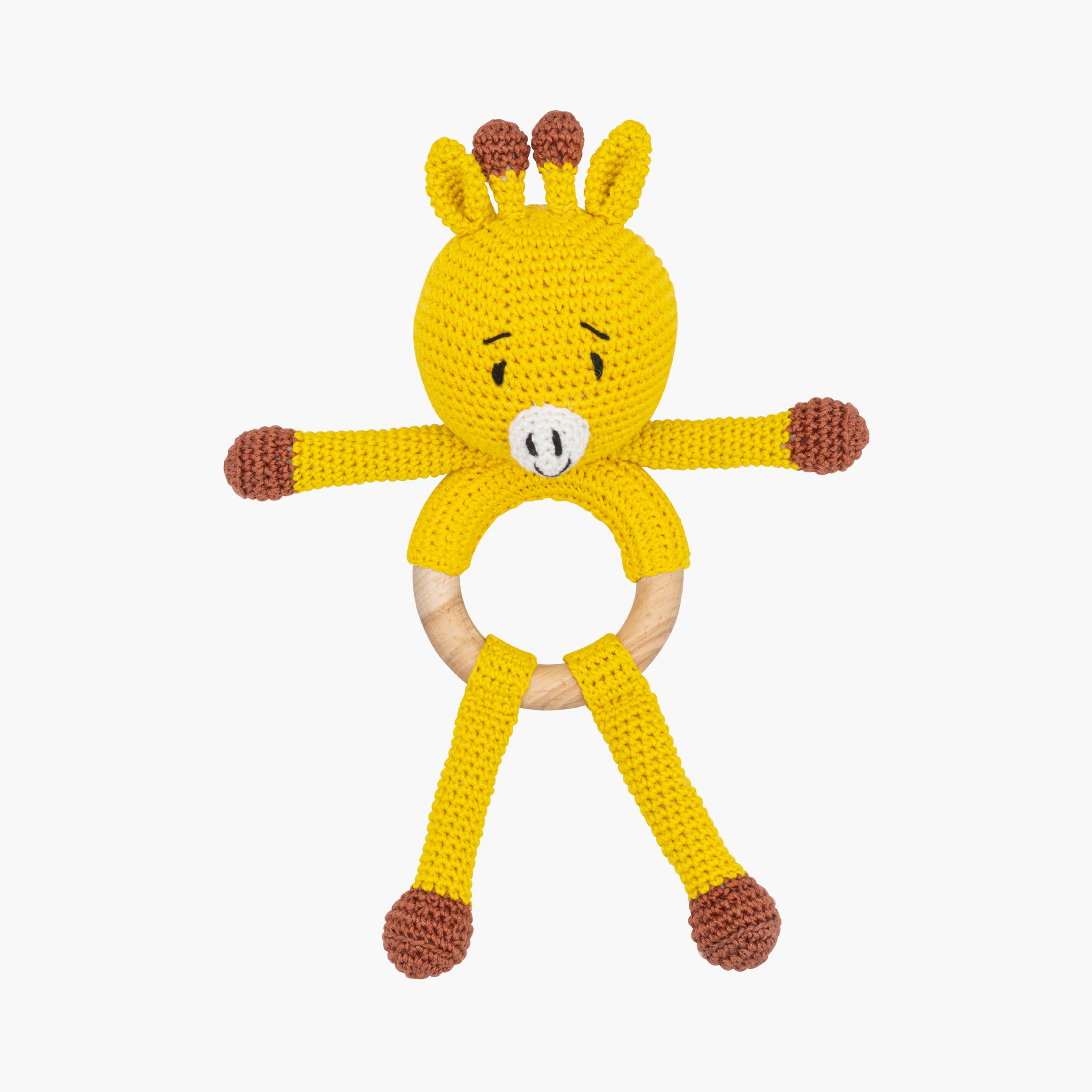 لعبة كروشيه يدوية الصنع مع حلقة للعناق من مون - 0 أشهر+ - زرافة-toys-babyandtoddlertoys-rattlesandteethers-image-7