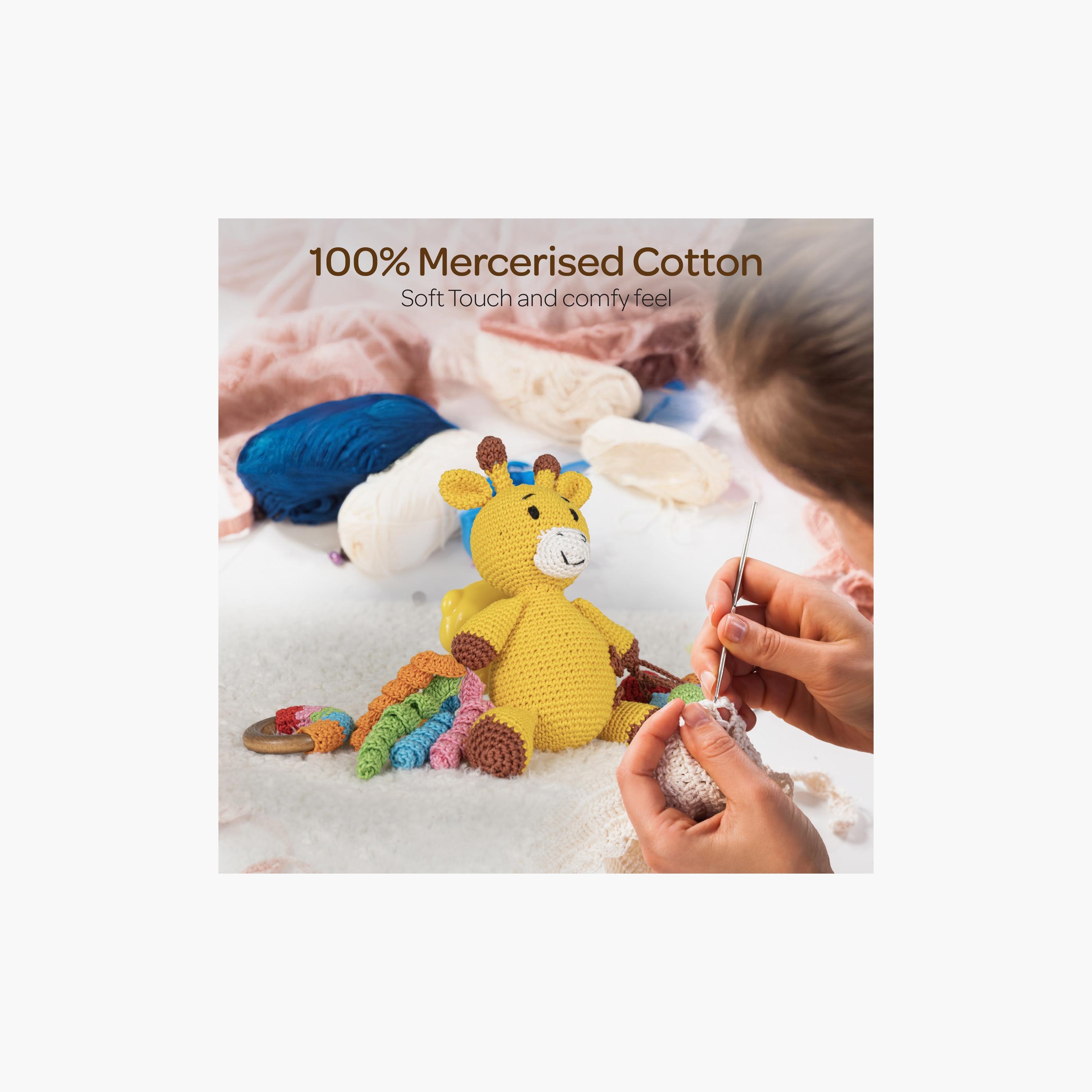 لعبة كروشيه يدوية الصنع مع حلقة وشماعة بمشبك من مون - 0 أشهر+ - زرافة-toys-babyandtoddlertoys-rattlesandteethers-image-4