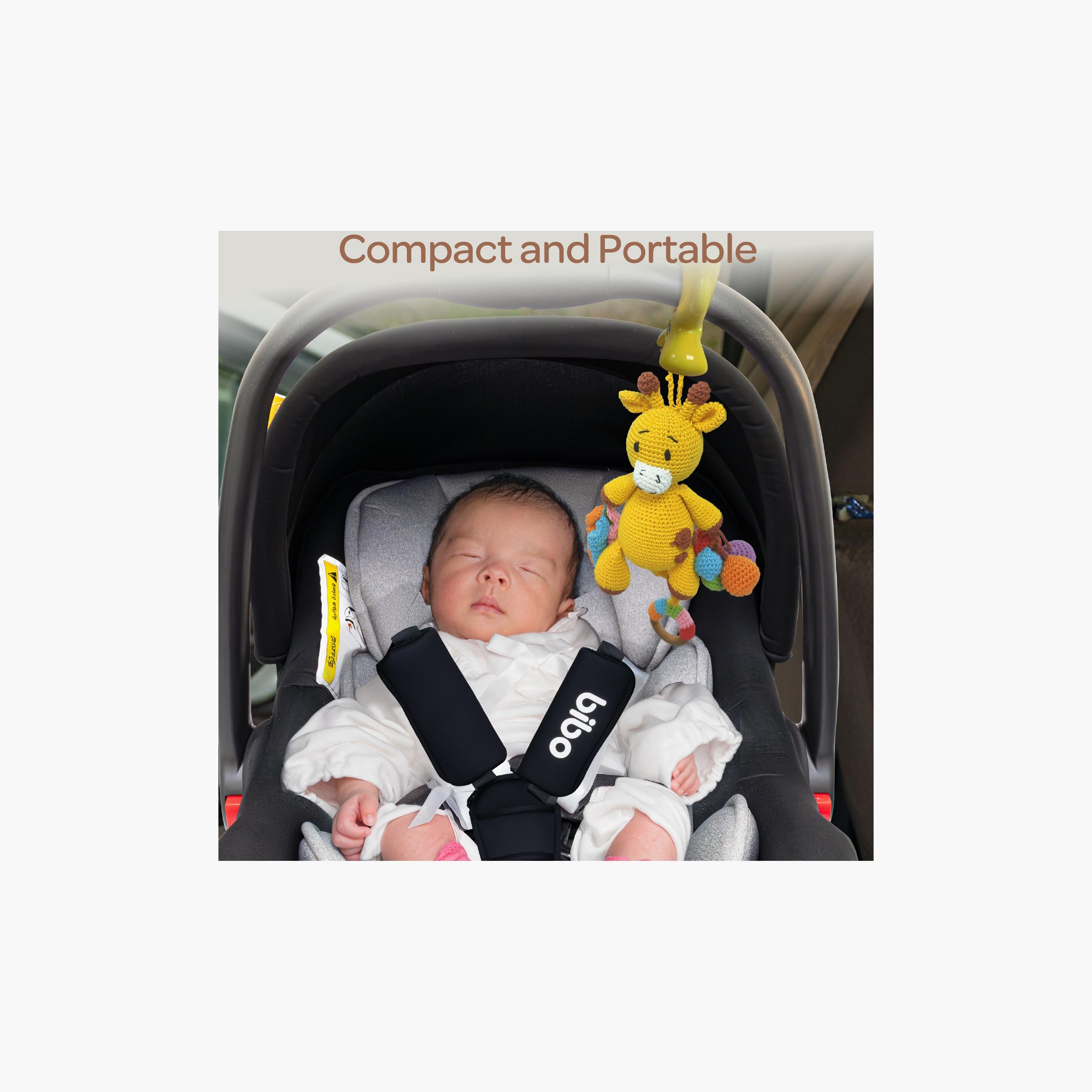 لعبة كروشيه يدوية الصنع مع حلقة وشماعة بمشبك من مون - 0 أشهر+ - زرافة-toys-babyandtoddlertoys-rattlesandteethers-image-6