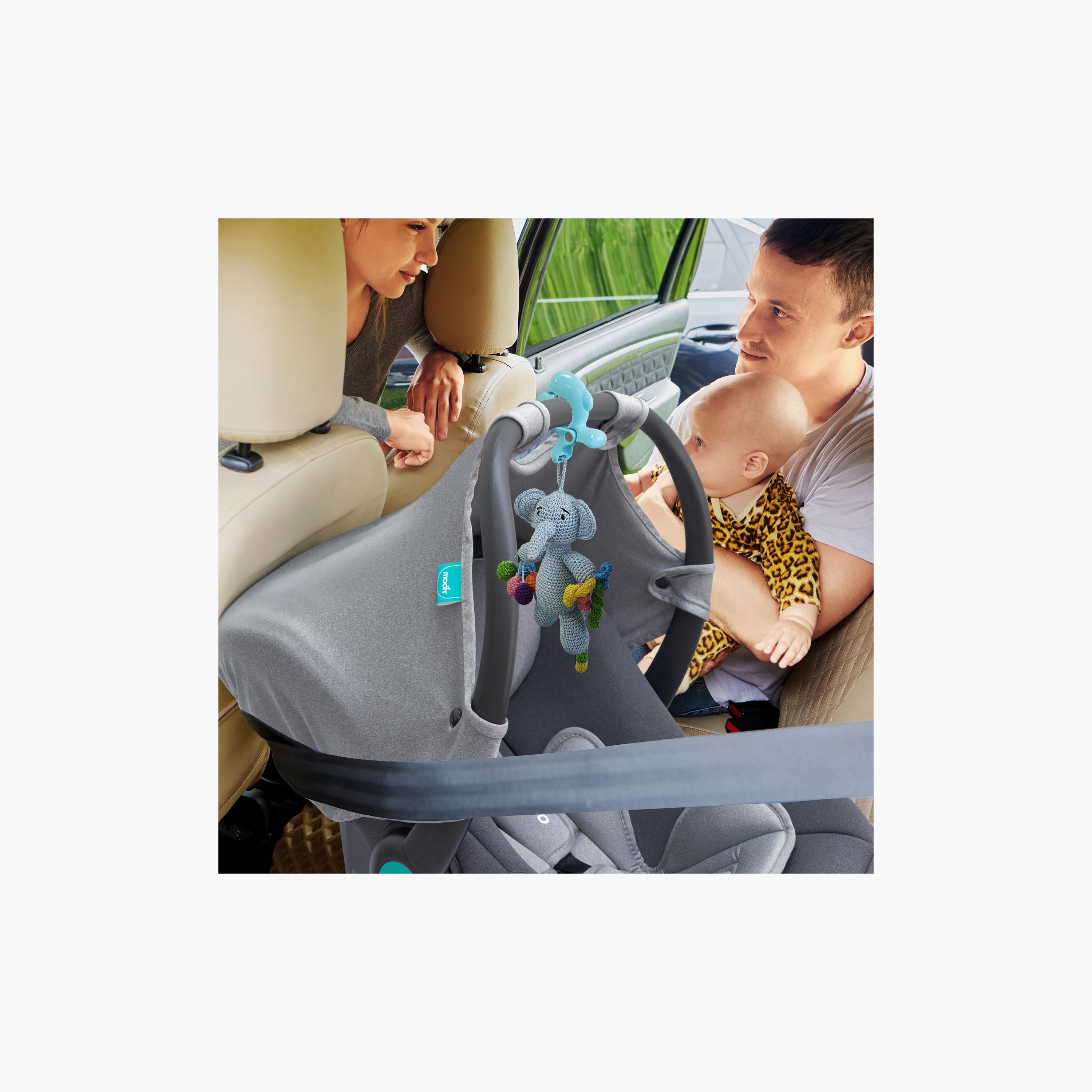 Moon Handcrafted Crochet Toy with Ring & Clip Hanger - 0 Months+ - Elephant-toys-babyandtoddlertoys-rattlesandteethers-image-7