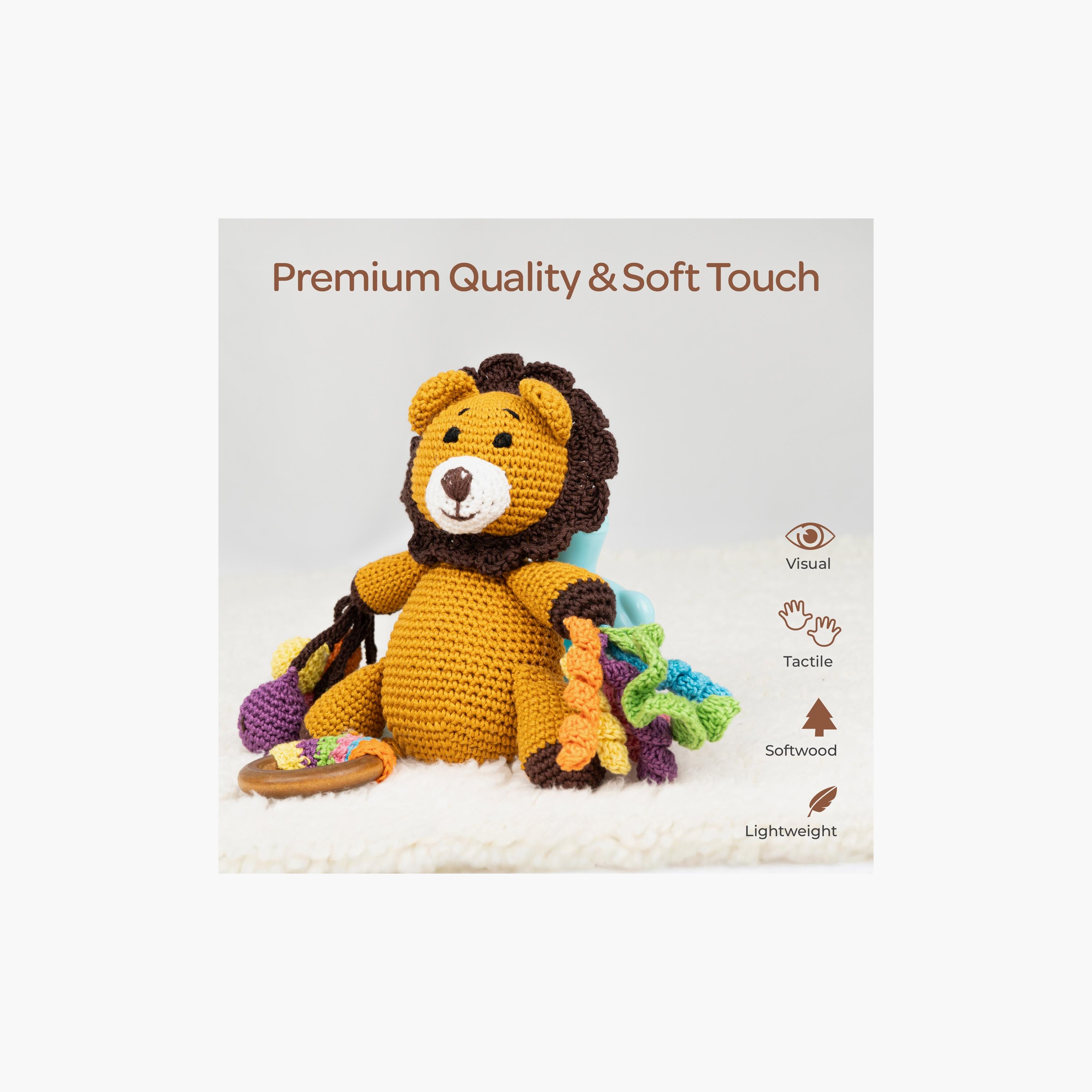 لعبة كروشيه يدوية الصنع مع حلقة وشماعة بمشبك من مون - 0 أشهر+ - نمر-toys-babyandtoddlertoys-rattlesandteethers-image-2