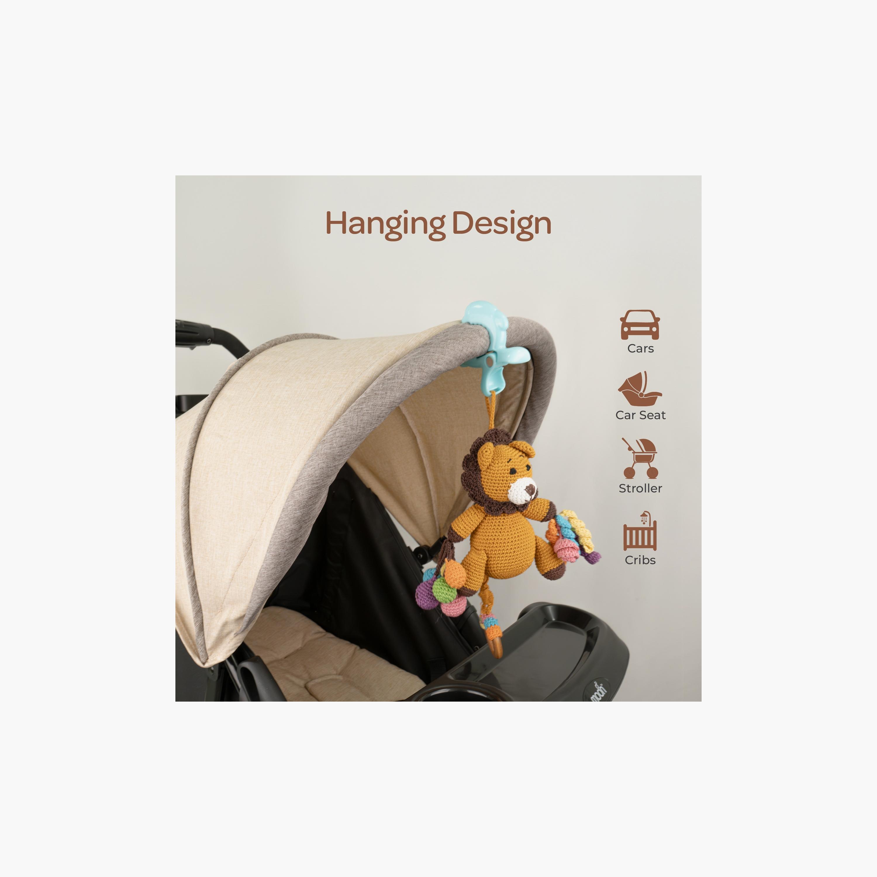 لعبة كروشيه يدوية الصنع مع حلقة وشماعة بمشبك من مون - 0 أشهر+ - نمر-toys-babyandtoddlertoys-rattlesandteethers-image-5