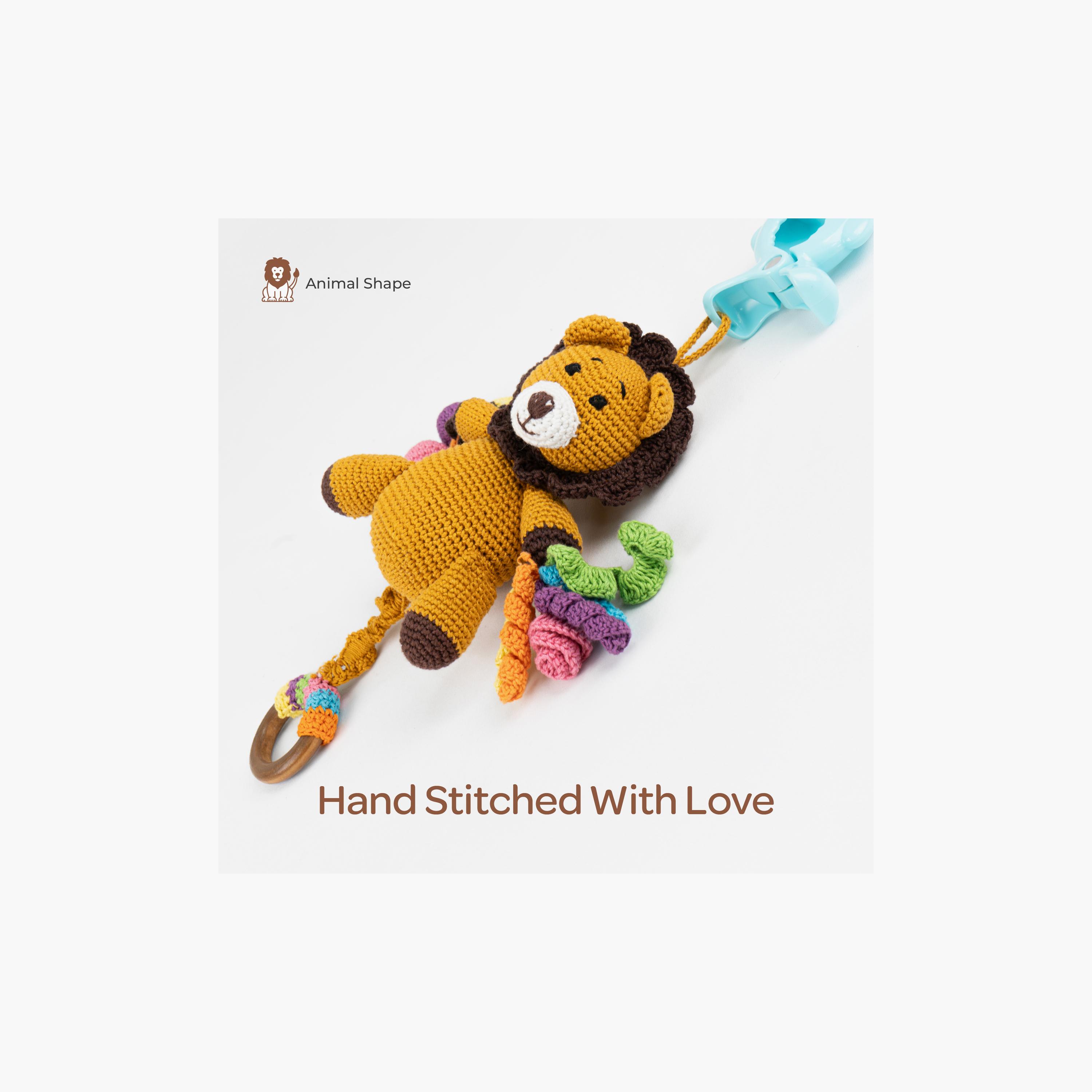 لعبة كروشيه يدوية الصنع مع حلقة وشماعة بمشبك من مون - 0 أشهر+ - نمر-toys-babyandtoddlertoys-rattlesandteethers-image-6