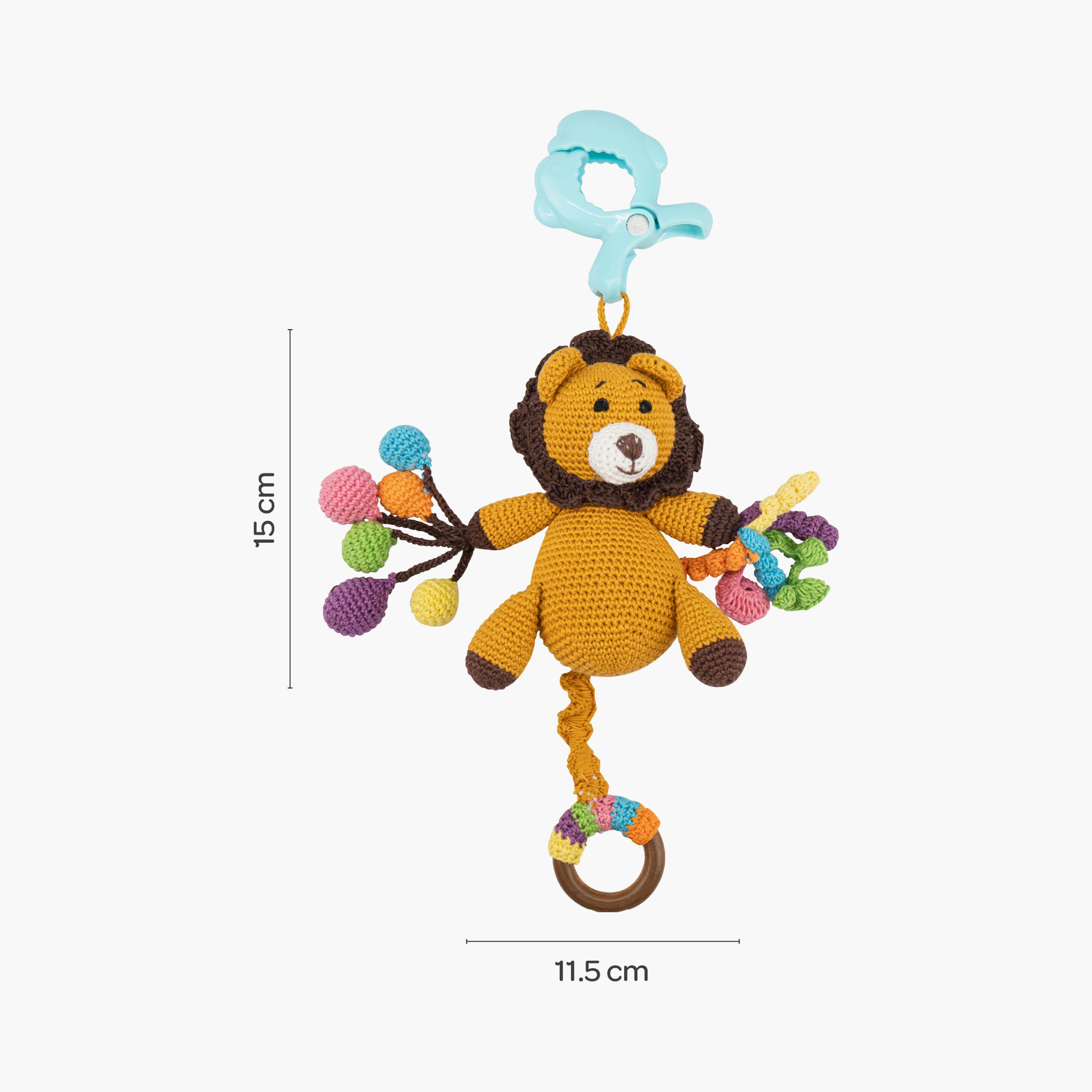 لعبة كروشيه يدوية الصنع مع حلقة وشماعة بمشبك من مون - 0 أشهر+ - نمر-toys-babyandtoddlertoys-rattlesandteethers-image-7