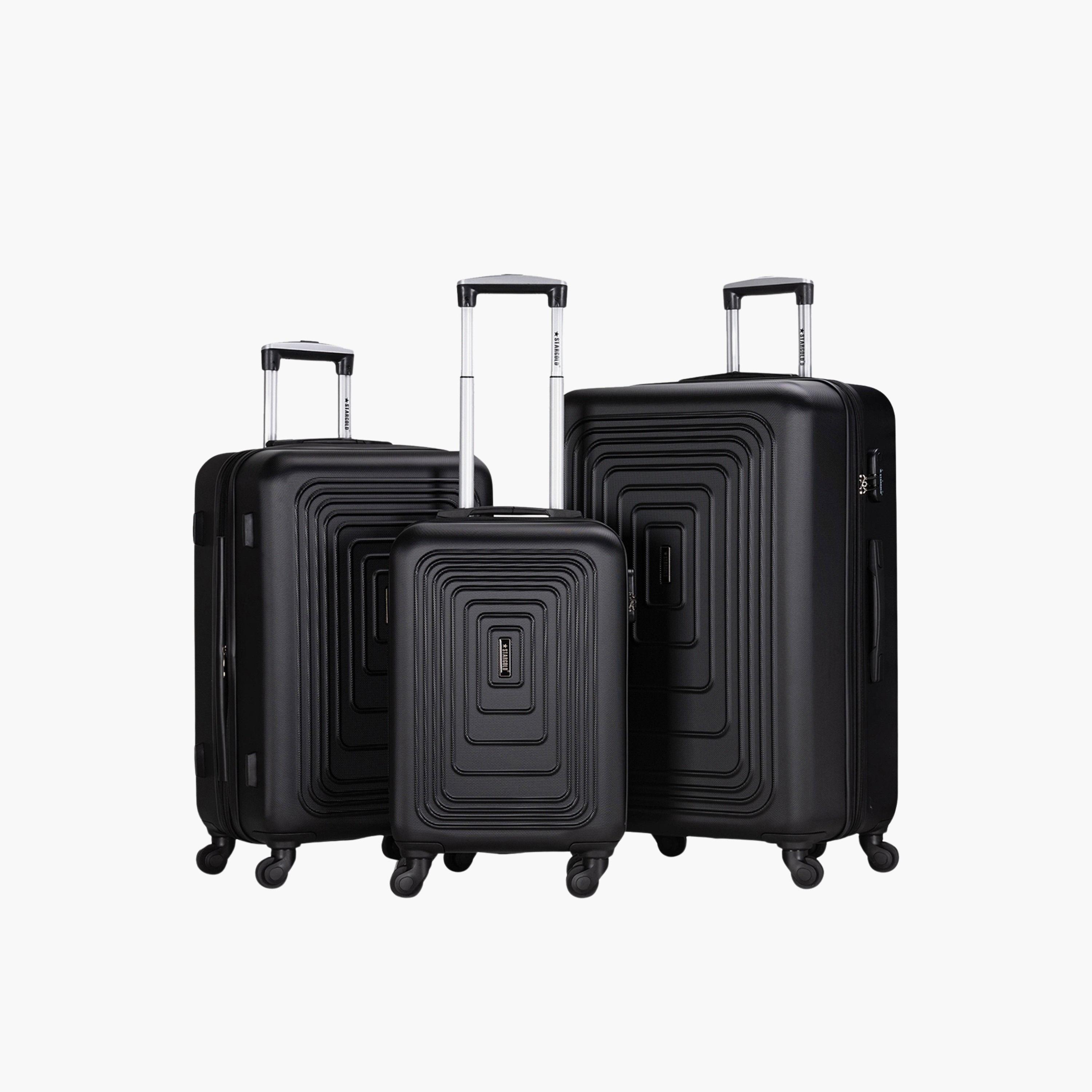 Stargold Set of 3 ABS Hard Sided 4-Wheeler Spinner Trolley Bag with Combination Lock-travel-luggagesandbags-luggage-image-1