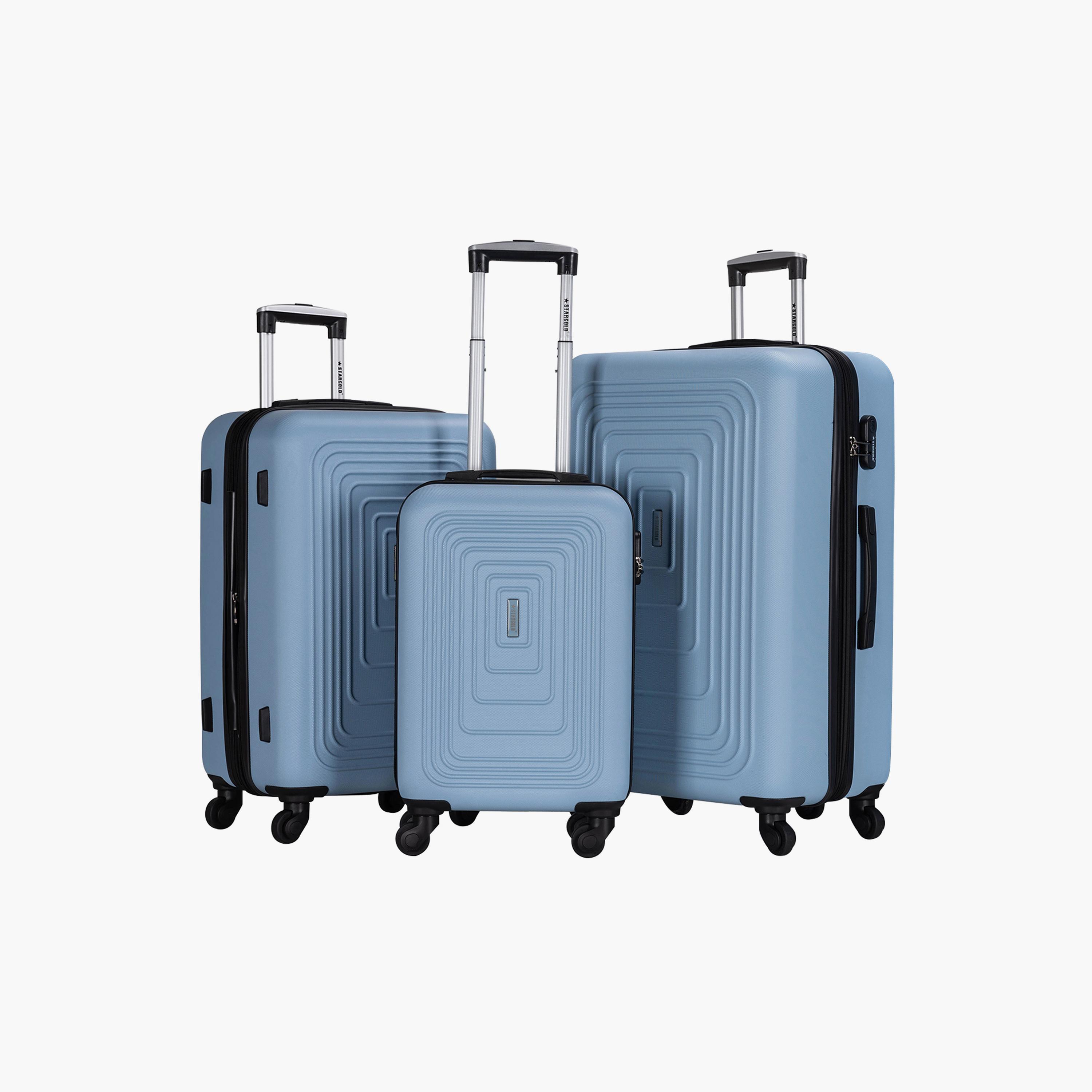 Stargold Set of 3 ABS Hard Sided 4-Wheeler Spinner Trolley Bag with Combination Lock-travel-luggagesandbags-luggage-image-1