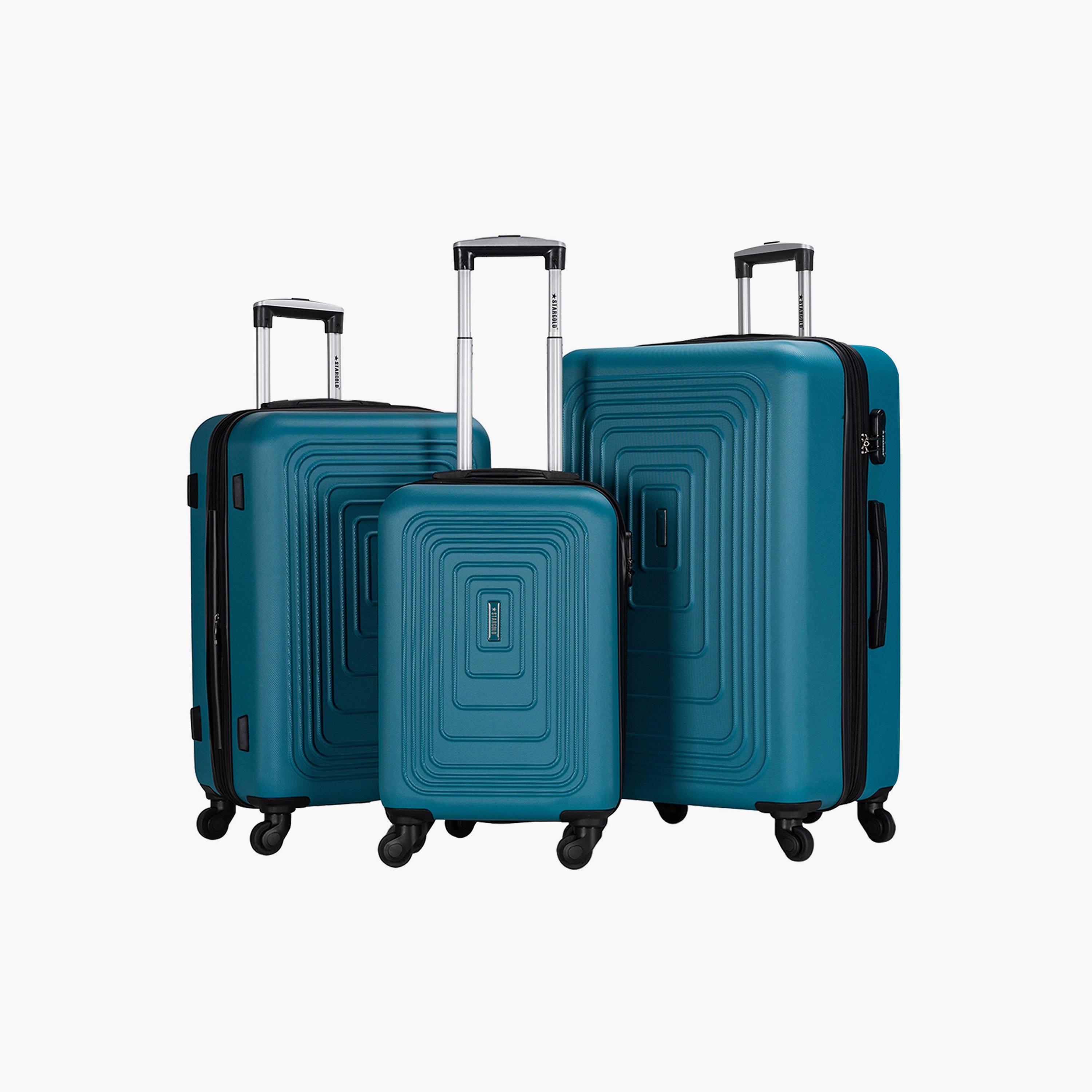 Stargold Set of 3 ABS Hard Sided 4-Wheeler Spinner Trolley Bag with Combination Lock-travel-luggagesandbags-luggage-image-1