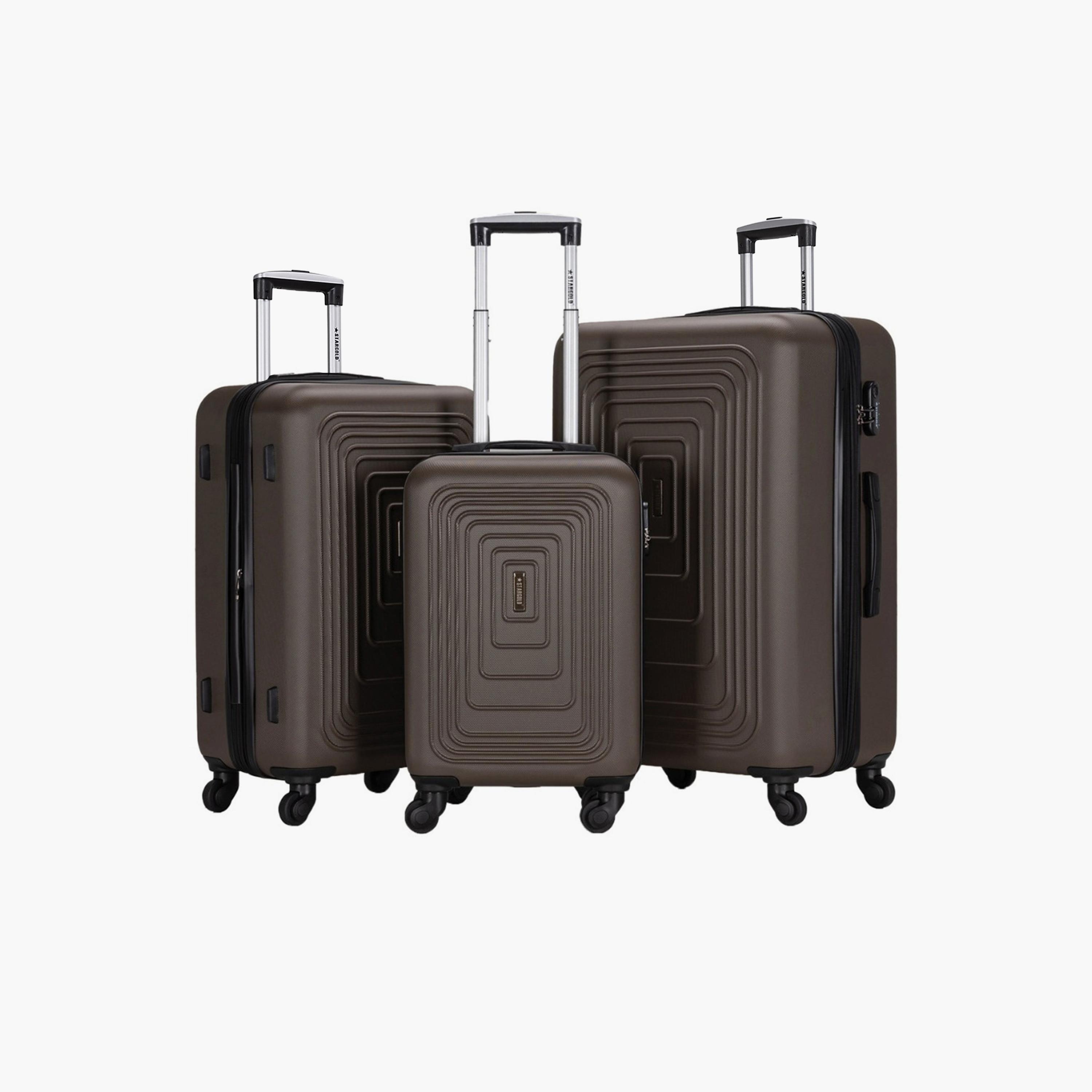 Stargold Set of 3 ABS Hard Sided 4-Wheeler Spinner Trolley Bag with Combination Lock-travel-luggagesandbags-luggage-image-1