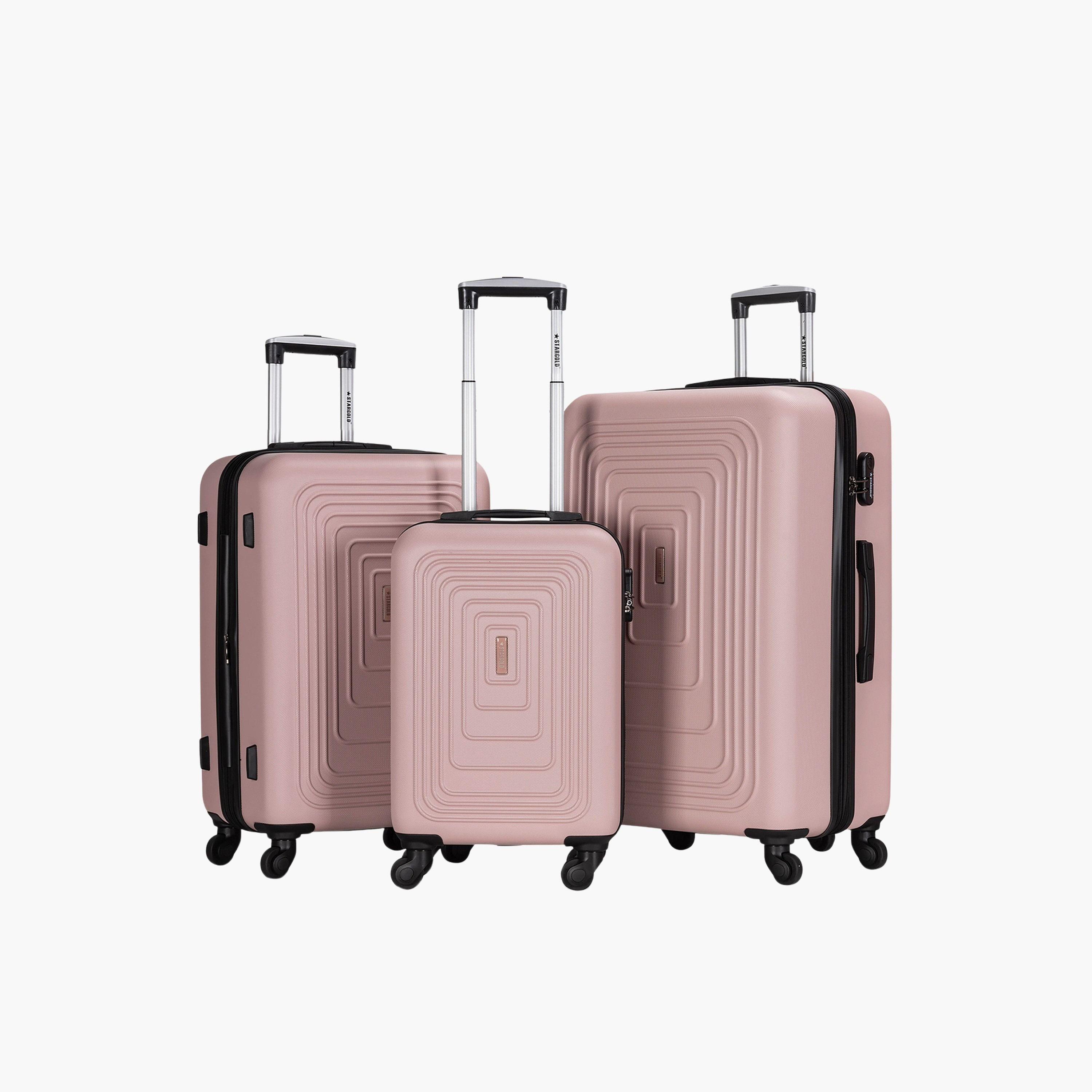 Stargold Set of 3 ABS Hard Sided 4-Wheeler Spinner Trolley Bag with Combination Lock-travel-luggagesandbags-luggage-image-1