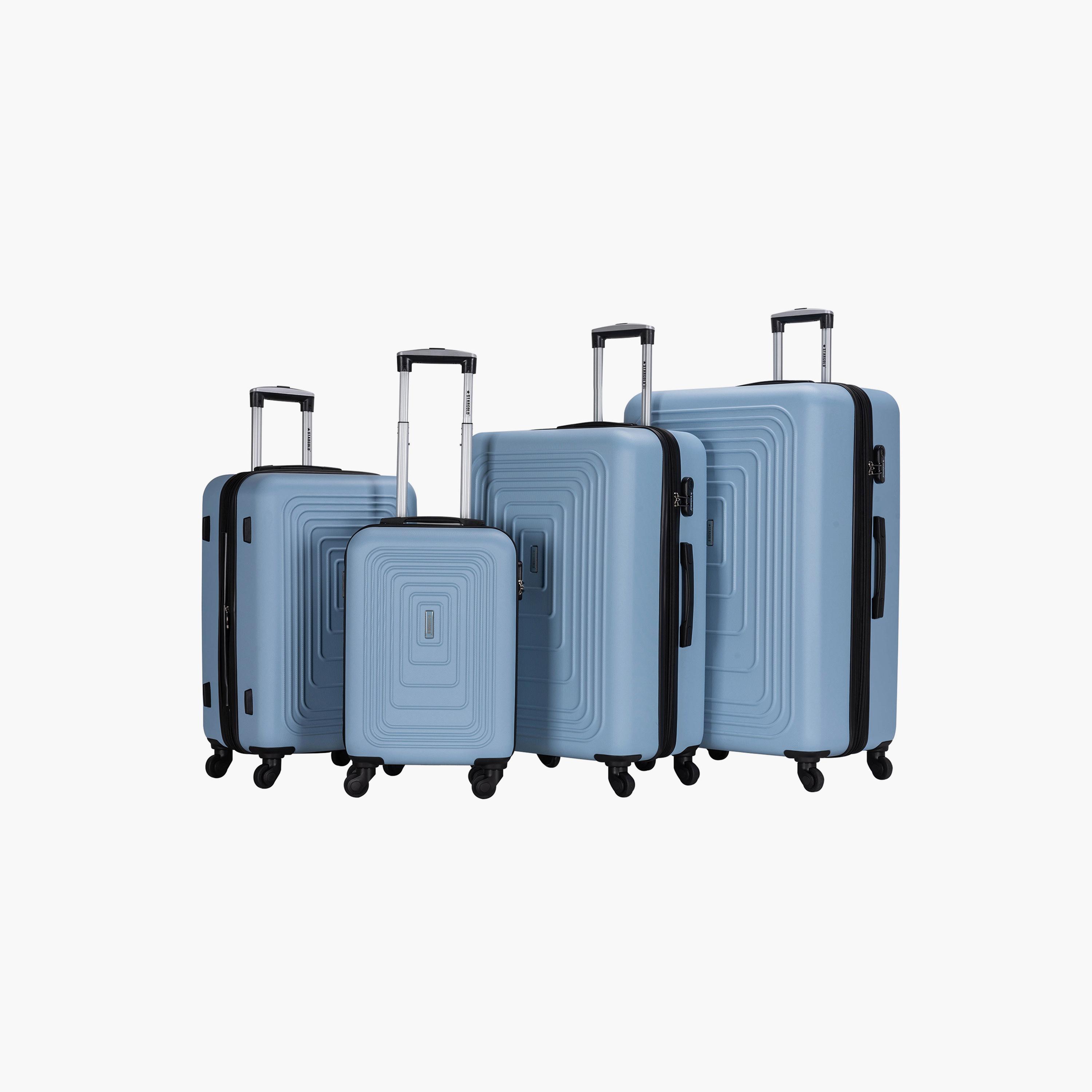 Stargold Set of 4 ABS Hard Sided 4-Wheeler Spinner Trolley Bag with Combination Lock-travel-luggagesandbags-luggage-image-1