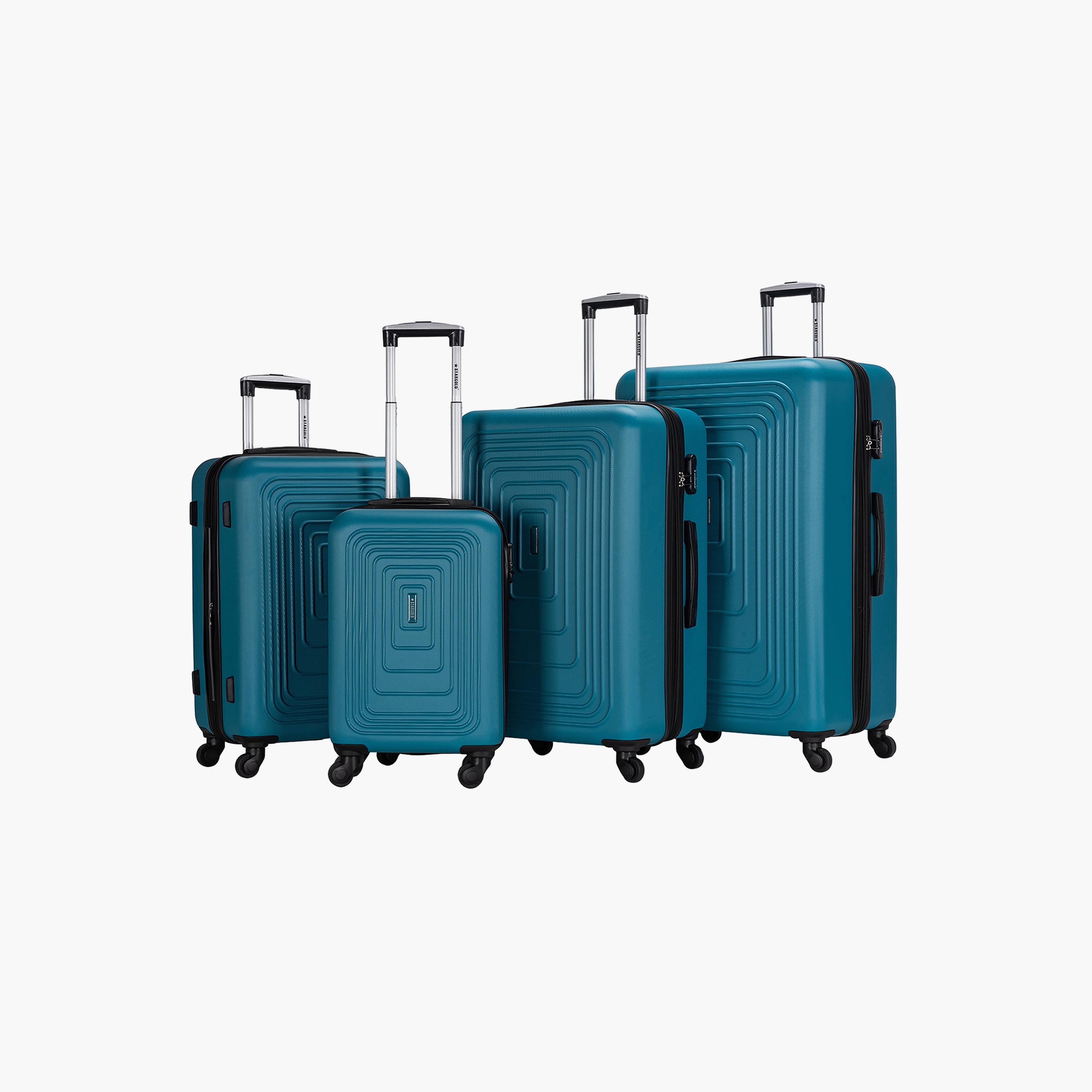 Stargold Set of 4 ABS Hard Sided 4-Wheeler Spinner Trolley Bag with Combination Lock-travel-luggagesandbags-luggage-image-1