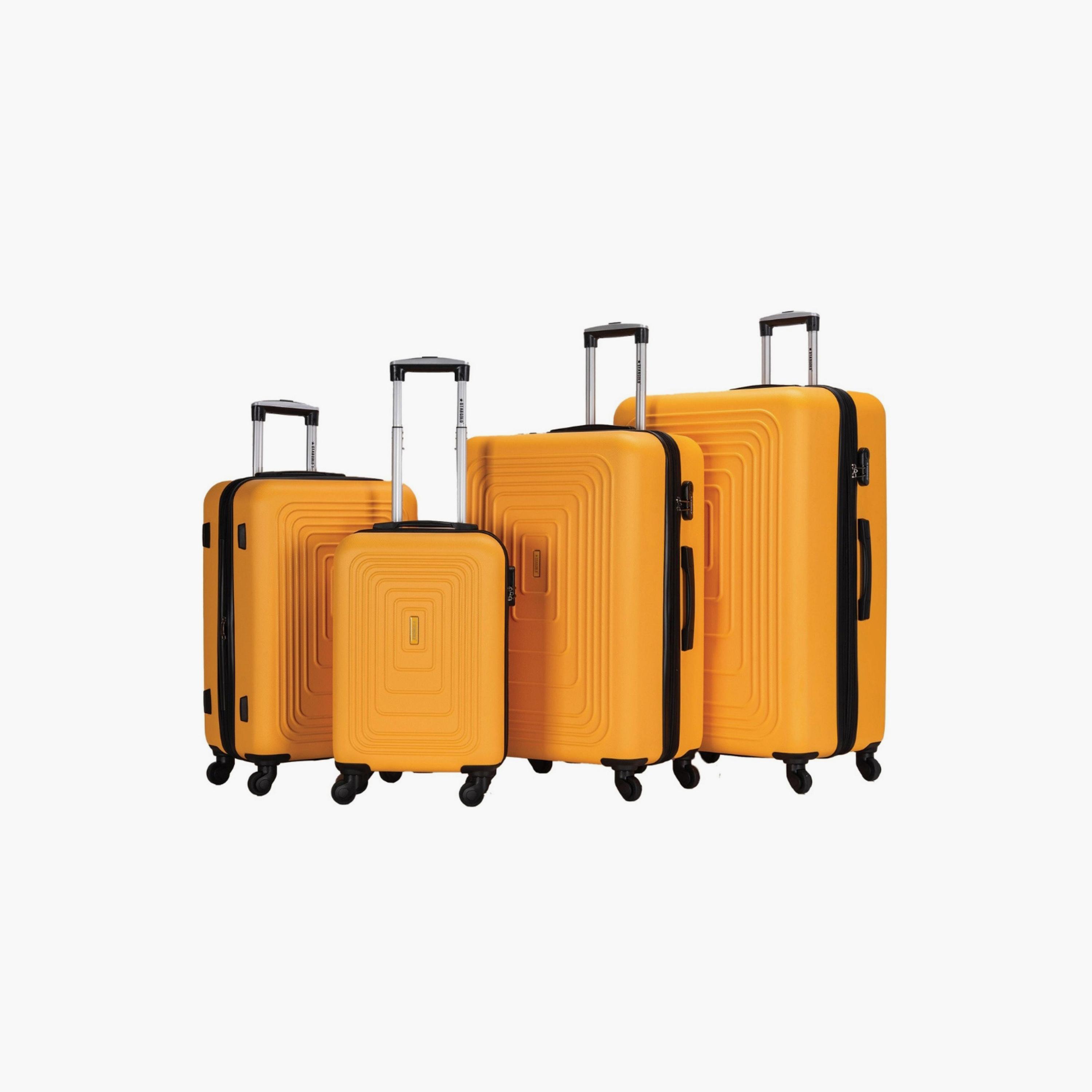 Stargold Set of 4 ABS Hard Sided 4-Wheeler Spinner Trolley Bag with Combination Lock-travel-luggagesandbags-luggage-image-1