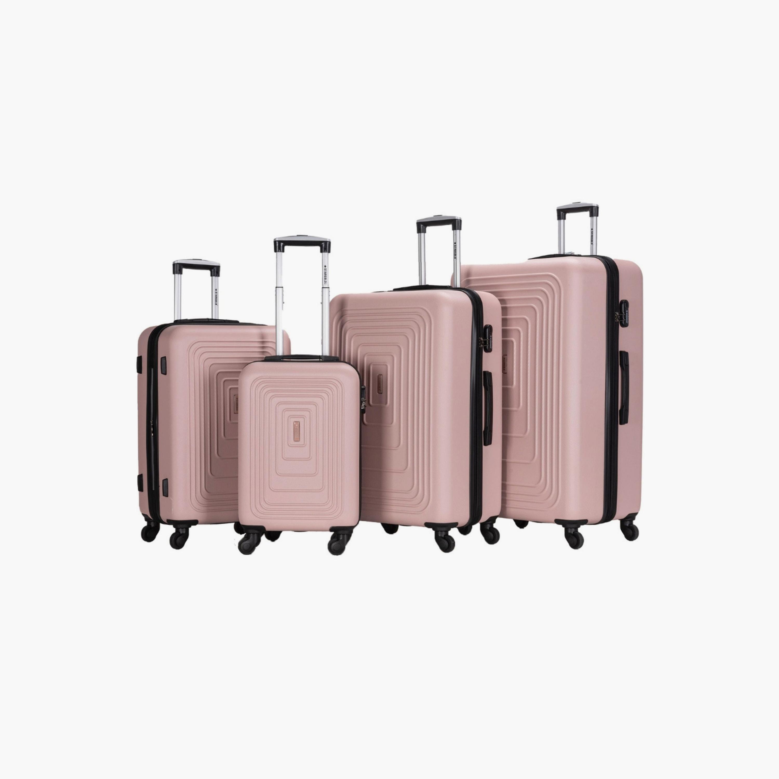 Stargold Set of 4 ABS Hard Sided 4-Wheeler Spinner Trolley Bag with Combination Lock-travel-luggagesandbags-luggage-image-1